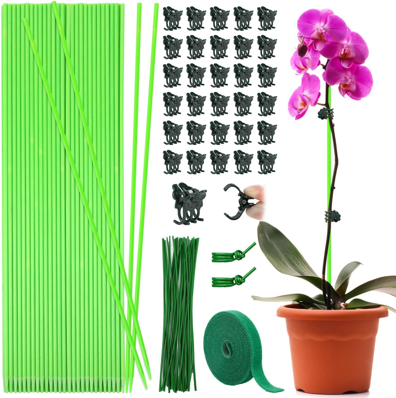 Tetutor 30 Pack Plant Stakes, Fiberglass Plant Sticks