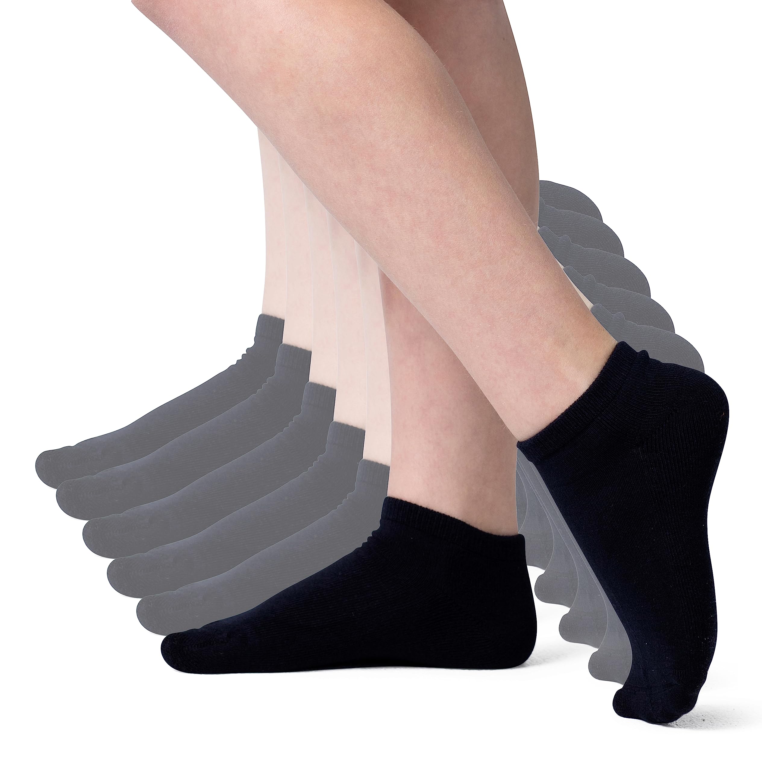 Kids Athletic Ankle Socks | No Show Viscose Bamboo Cushioned Socks for Kids