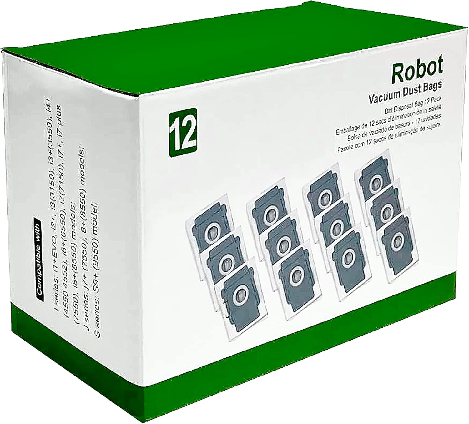 12Pack Vacuum Bags Compatible with iRobot Roomba Bags i & s & j Series