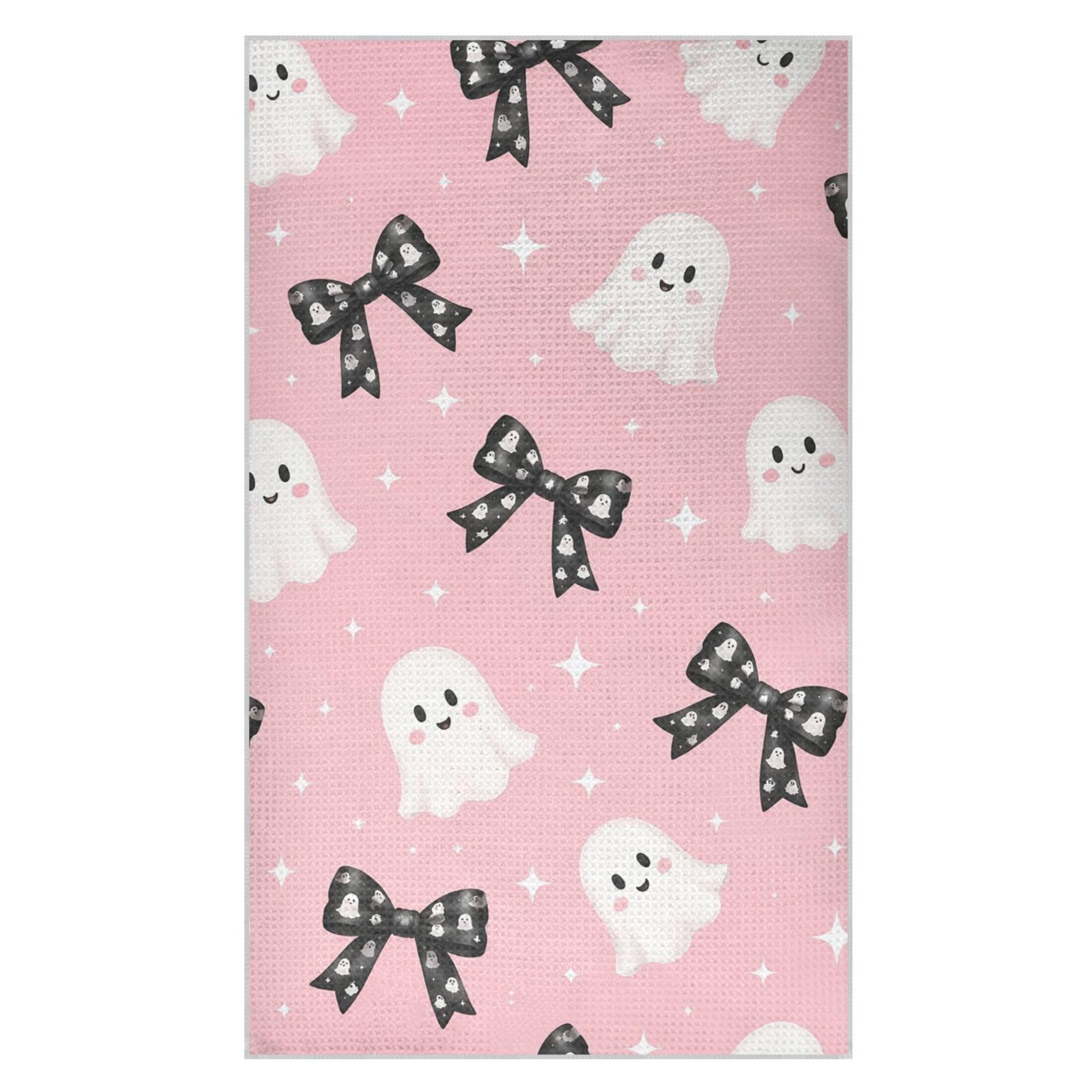 Kutsu Ghosts Waffle Weave Kitchen Towels Absorbent Quick Drying Dish Towels for Kitchen, Decorative Tea Towel, 18x30 in