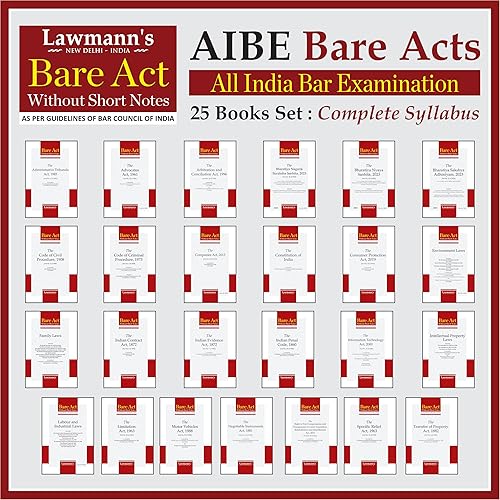 AIBE Bare Acts without Notes | 25 Books Set Combo | Full Syllabus with 50+ Acts with New Criminal Laws BNSS, BNS, BSA | As per Bar Council of India Guidelines | Edition 2025