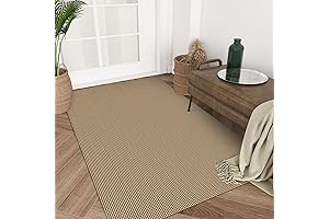 EARTHALL 3x4.5 Washable Natural Rug - Perfect for Entryways, Kitchens, Living Rooms