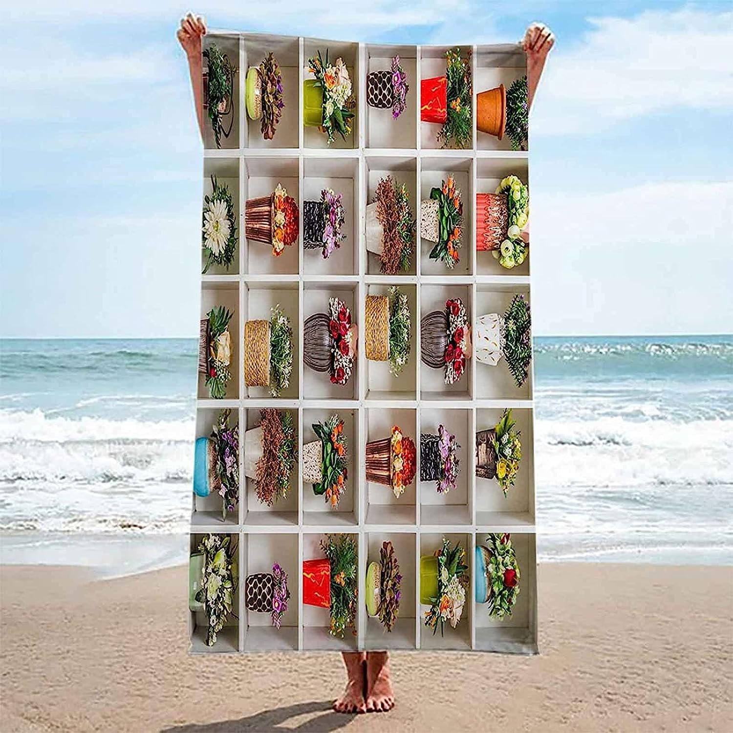 Serviette De Plage 3D Art Floral en Microfibre À Séchage Rapide, Coton, Serviettes De Plage Enfant Femme Homme Drap De Plage pour Natation Picnic Voyage 150 X 200 Cm -0N0R+V2L