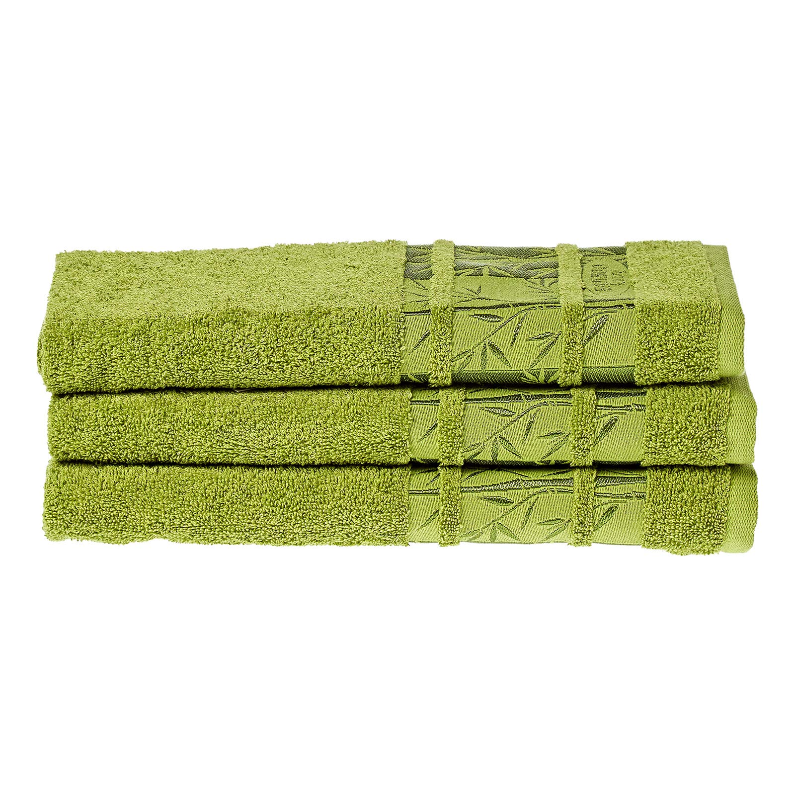 Senoures Jacquard Bamboo Face Towel 3 Pcs Set - Green