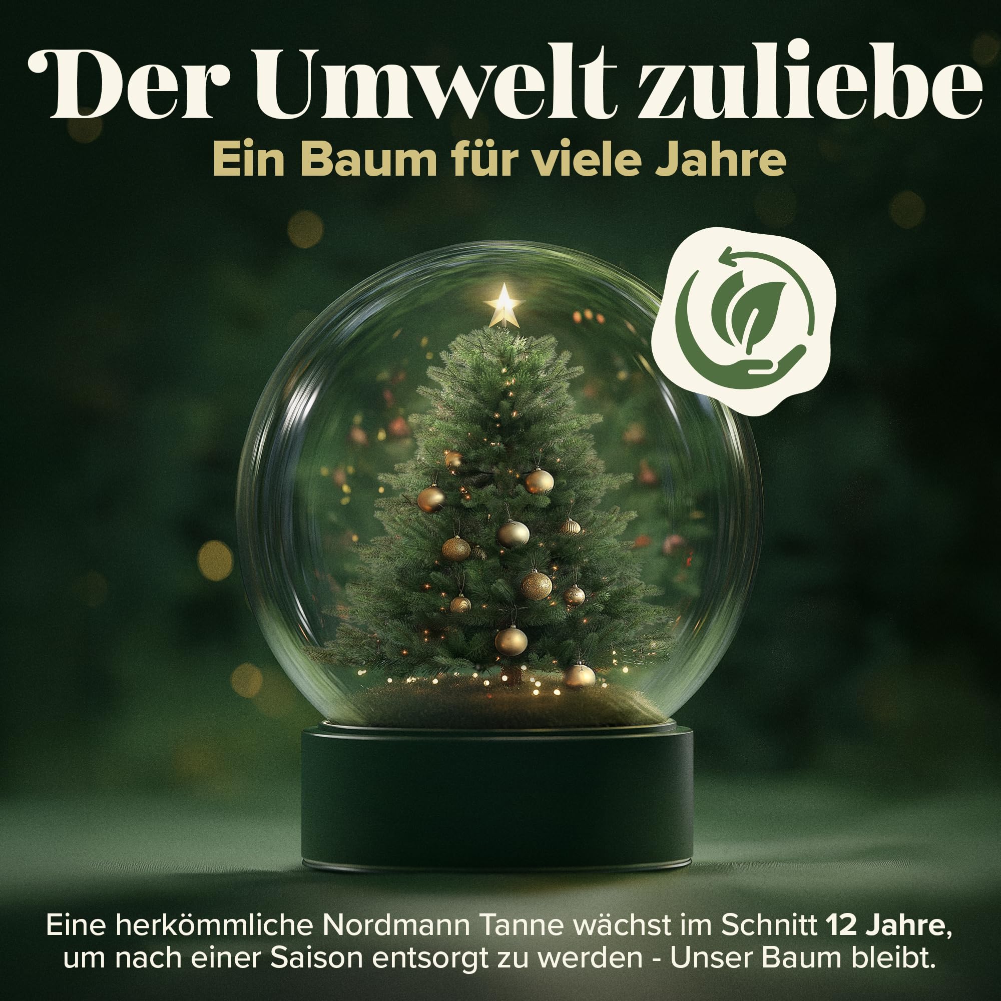 Weihnachtsbaum künstlich 180cm 100% PE Spritzguss - TESTSIEGER - Naturgetreu, dichte Zweige, Künstlicher Weihnachtsbaum mit Holzständer und Aufbewahrungstasche – Tannenbaum künstlich von Pure Living