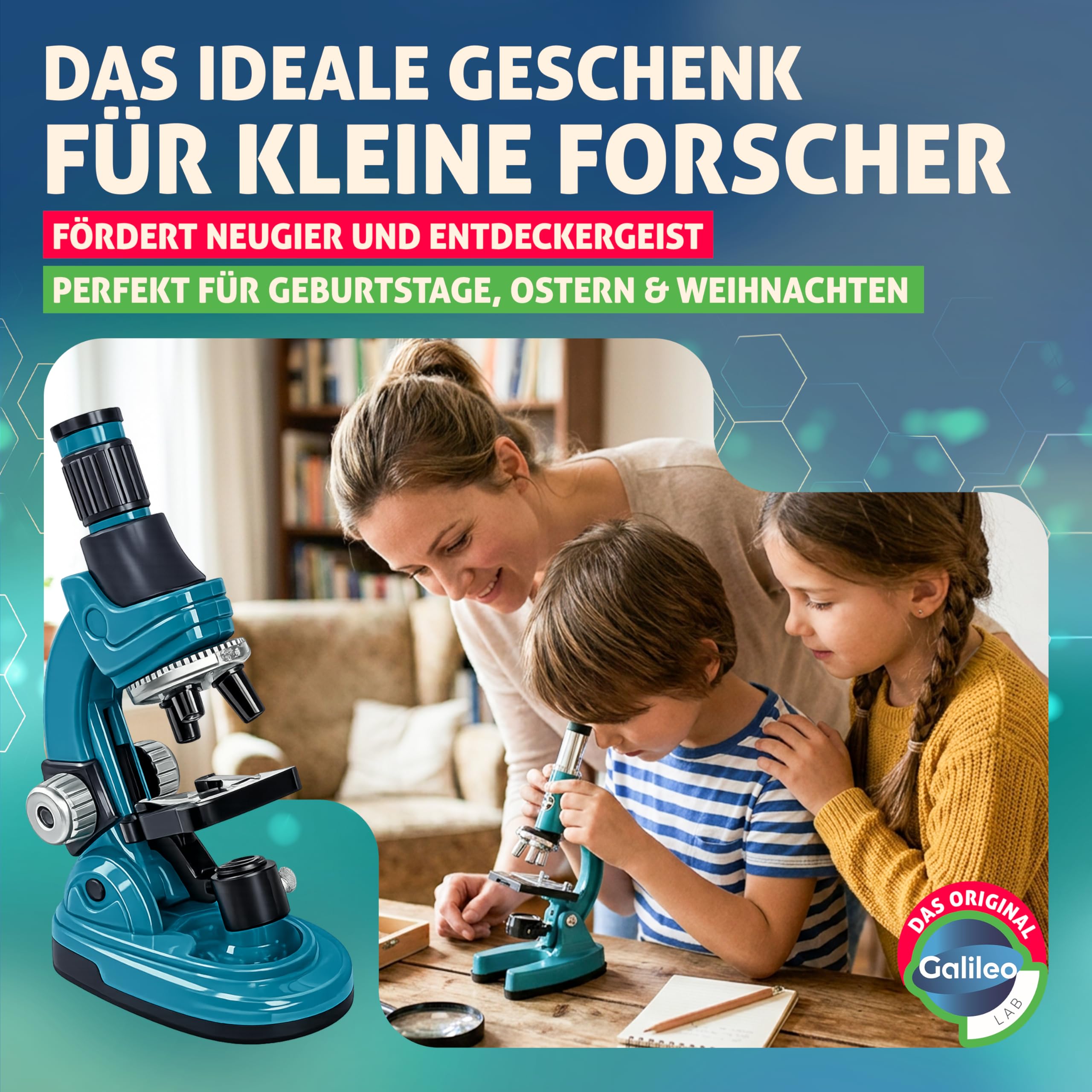 Galileo Lab Natur unter dem Mikroskop - Mikroskop für Kinder - Experimente für Kinder ab 8 Jahren, Forscher Set von Clementoni 59487