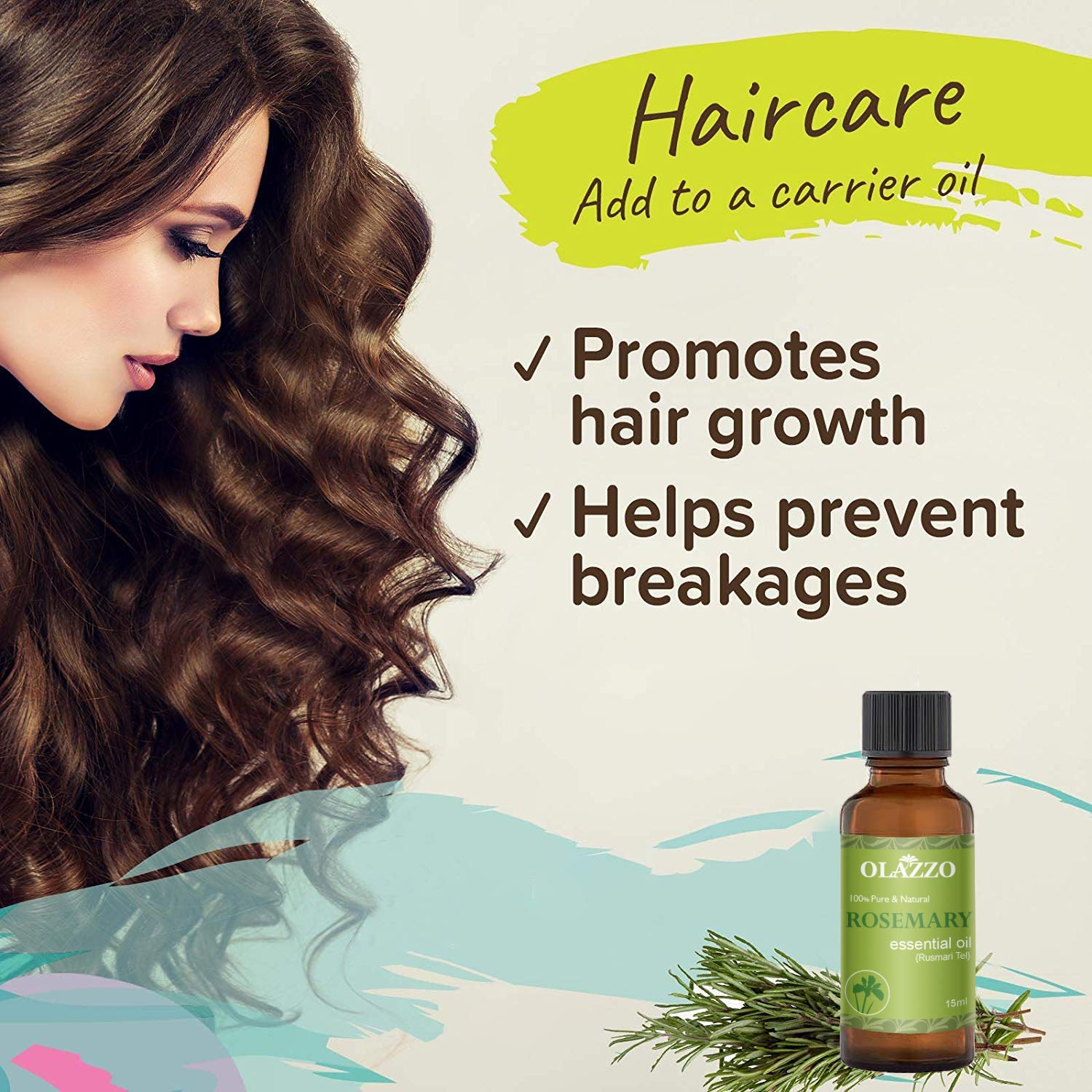 Olazzo Rosemary Essential Oil 15ml – Pure & Natural Aromatic Oil for Hair, Skin, Scalp, Diffuser & Refreshing Aroma – Ideal for DIY Blends, Massage, and Home Fragrance 2
