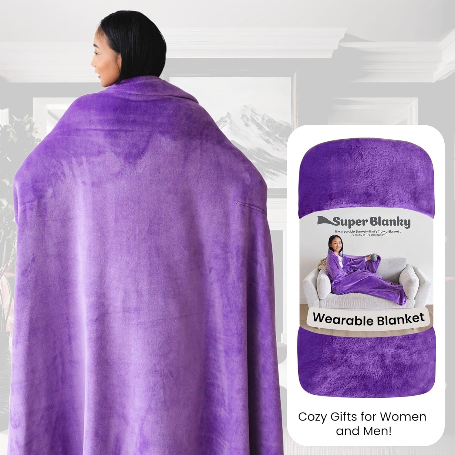 Wearable Blankets for Women, Adult Wearable Blanket Men, Valentine's Day Gifts for Her, Wife Birthday Gift Ideas - Image 3