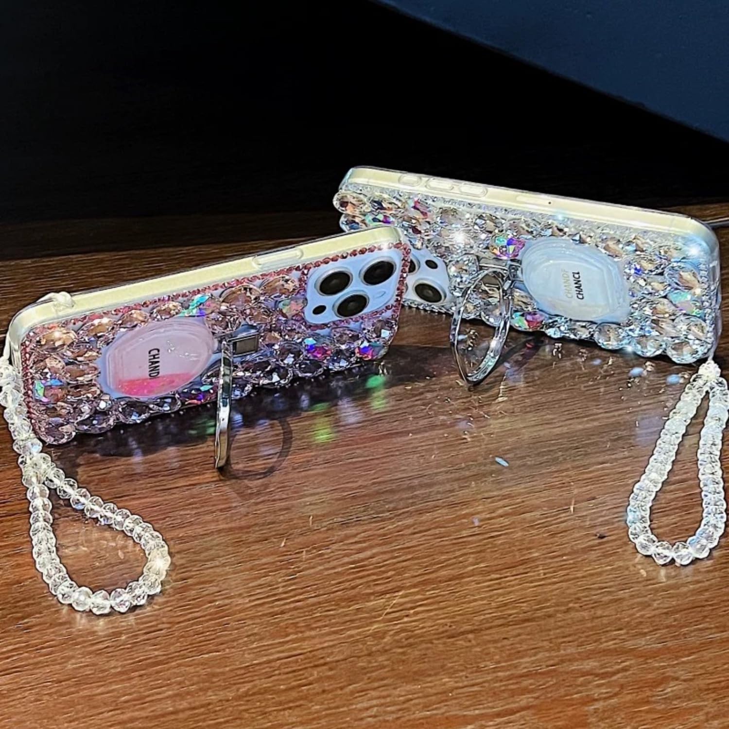 For iPhone 17 Pro Phone Case,Cute Bling Glitter Transparent Back,Compatible with Mag-Safe,For Women Girls,Ultra Slim Anti-Scratch Shockproof Protection,Rugged Durable Phone Case,Pink