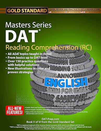 DAT/OAT Prep RC Masters Series, Reading Comprehension (RC) DAT Preparation and Practice for the Dental Admission Test by Gold Standard DAT