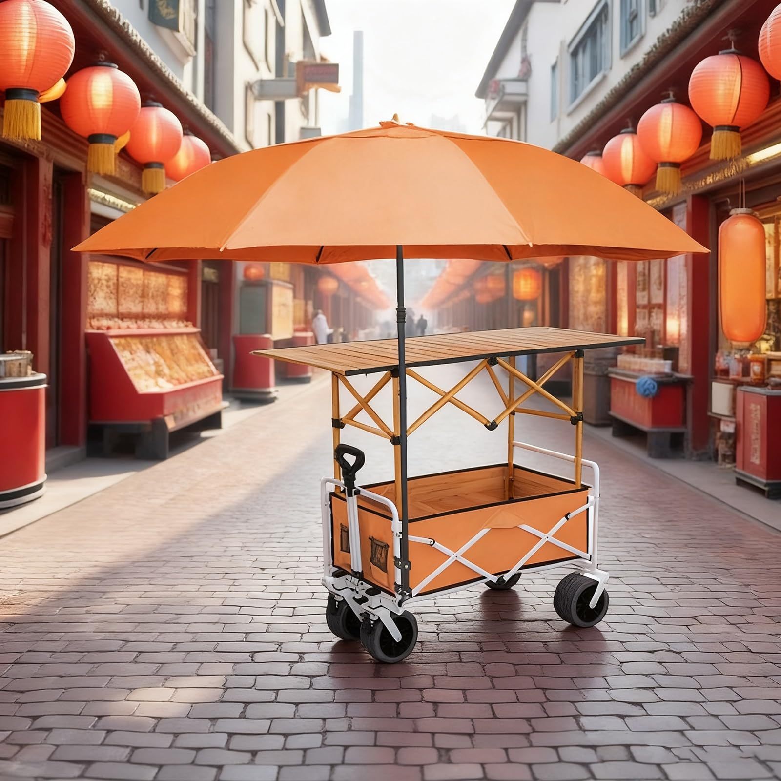 Carrello pieghevole con ruote, facile da montare, per feste, matrimoni e compleanni, supporto portatile per eventi, 94 cm