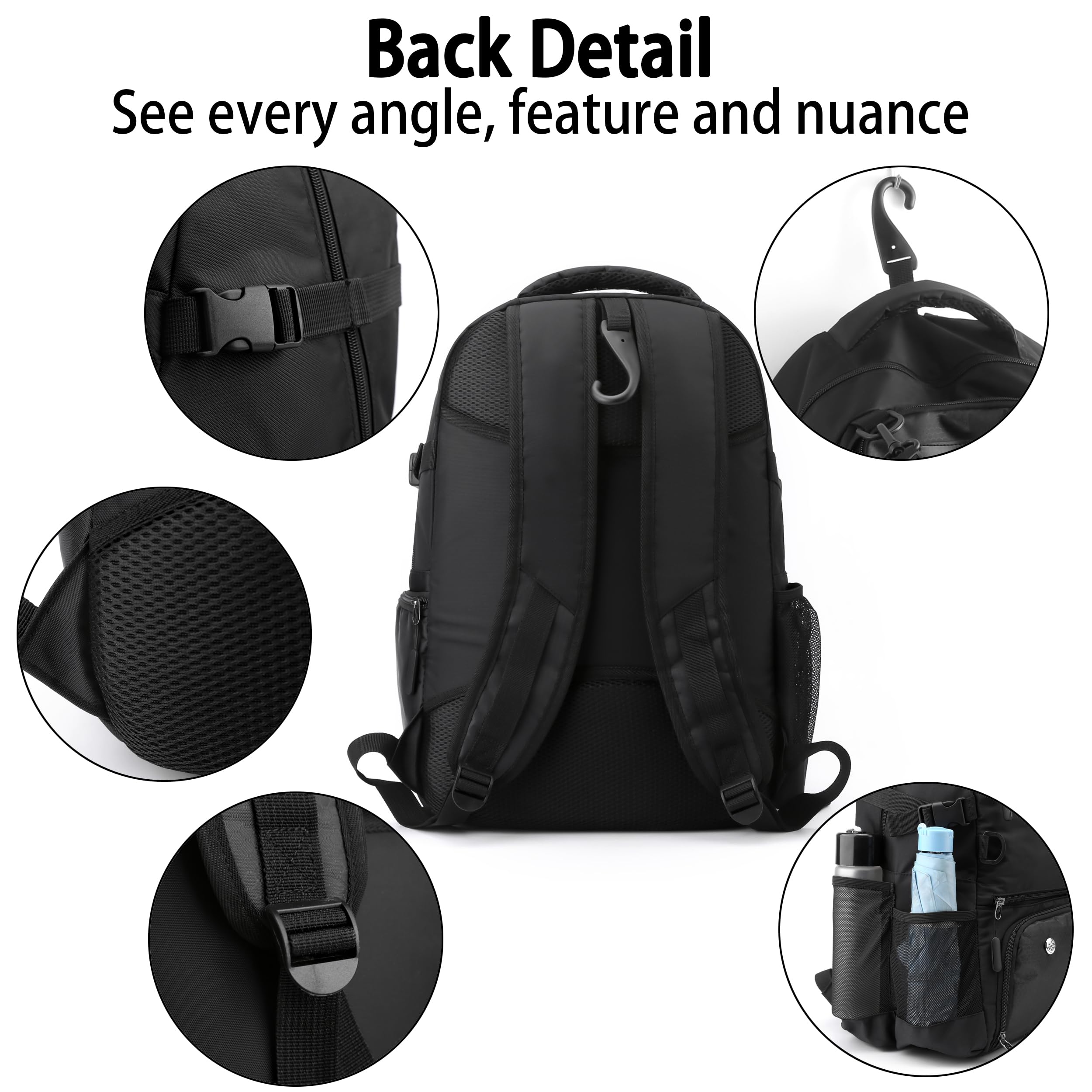 Borsa sportiva con scomparto per scarpe, rete e scomparto imbottito per laptop da 15,6 pollici, zaino sportivo per riporre palloni da basket, palloni da calcio e altre palline, oggetti da