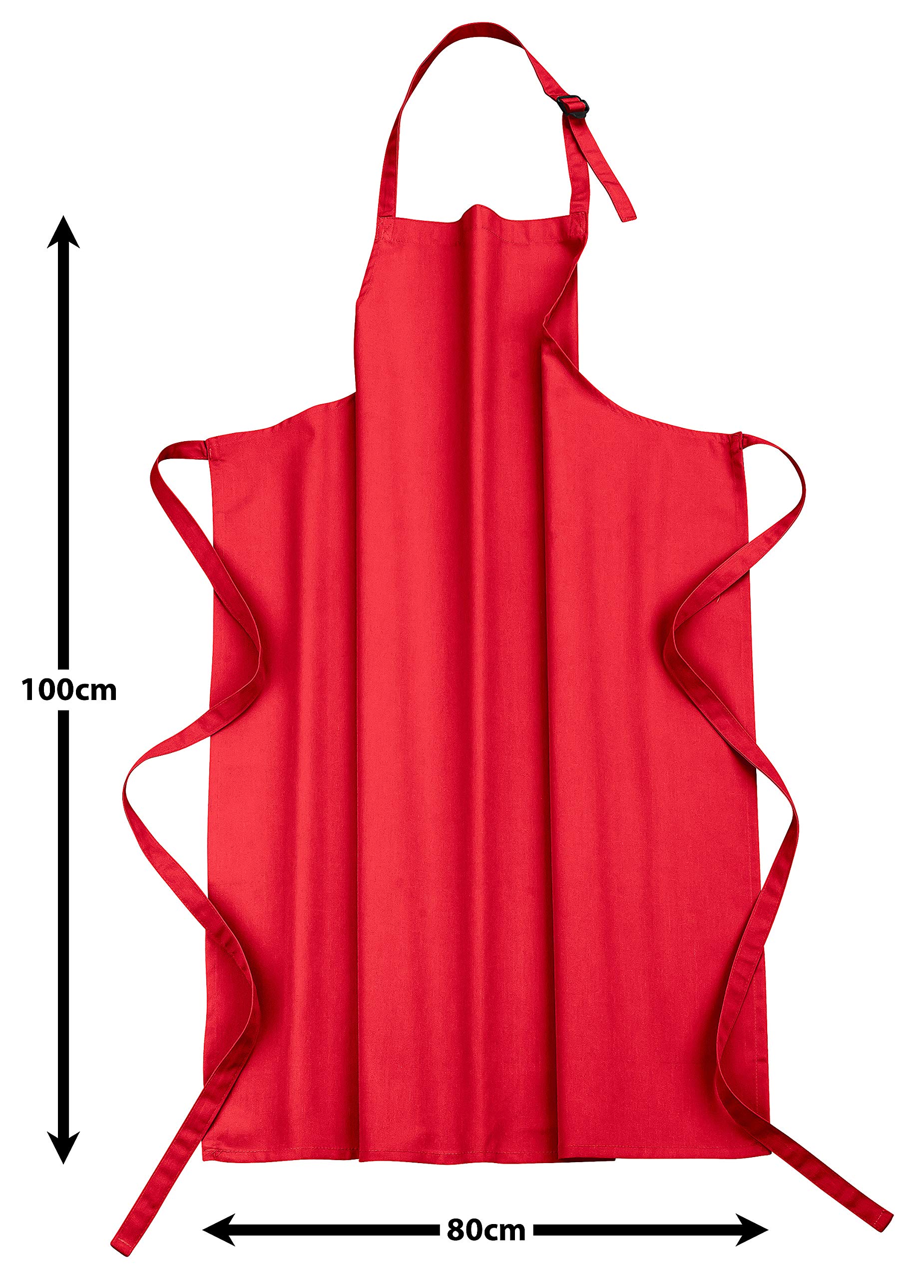 DESERMO Juego de 10 delantales ajustables premium de 100 cm x 80 cm (largo x ancho) ✓ delantal profesional de alta calidad para hombre y mujer ✓ Innovadora mezcla de algodón y poliéster ✓ Gran