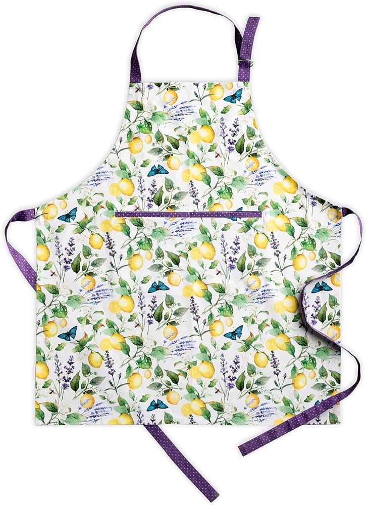 Maison d' Hermine 100% Cotton Apron for women with Pocket Kitchen Chef Apron for Men Cooking Gardening Server Waitress