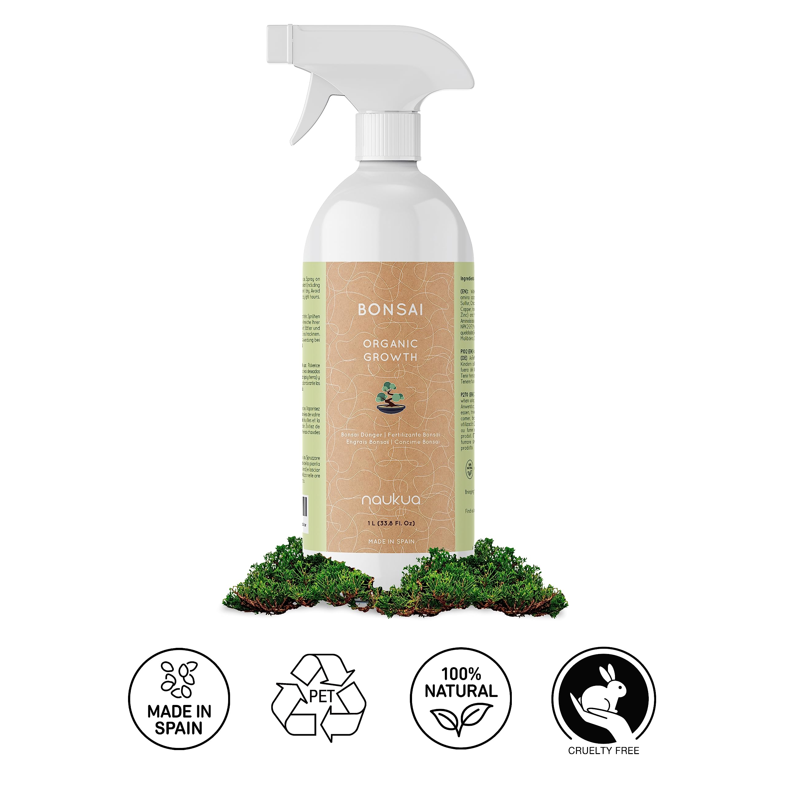 Engrais Liquide Bio pour Bonsaïs 1L - Spray Prêt à l'Emploi - Fabriqué en Espagne