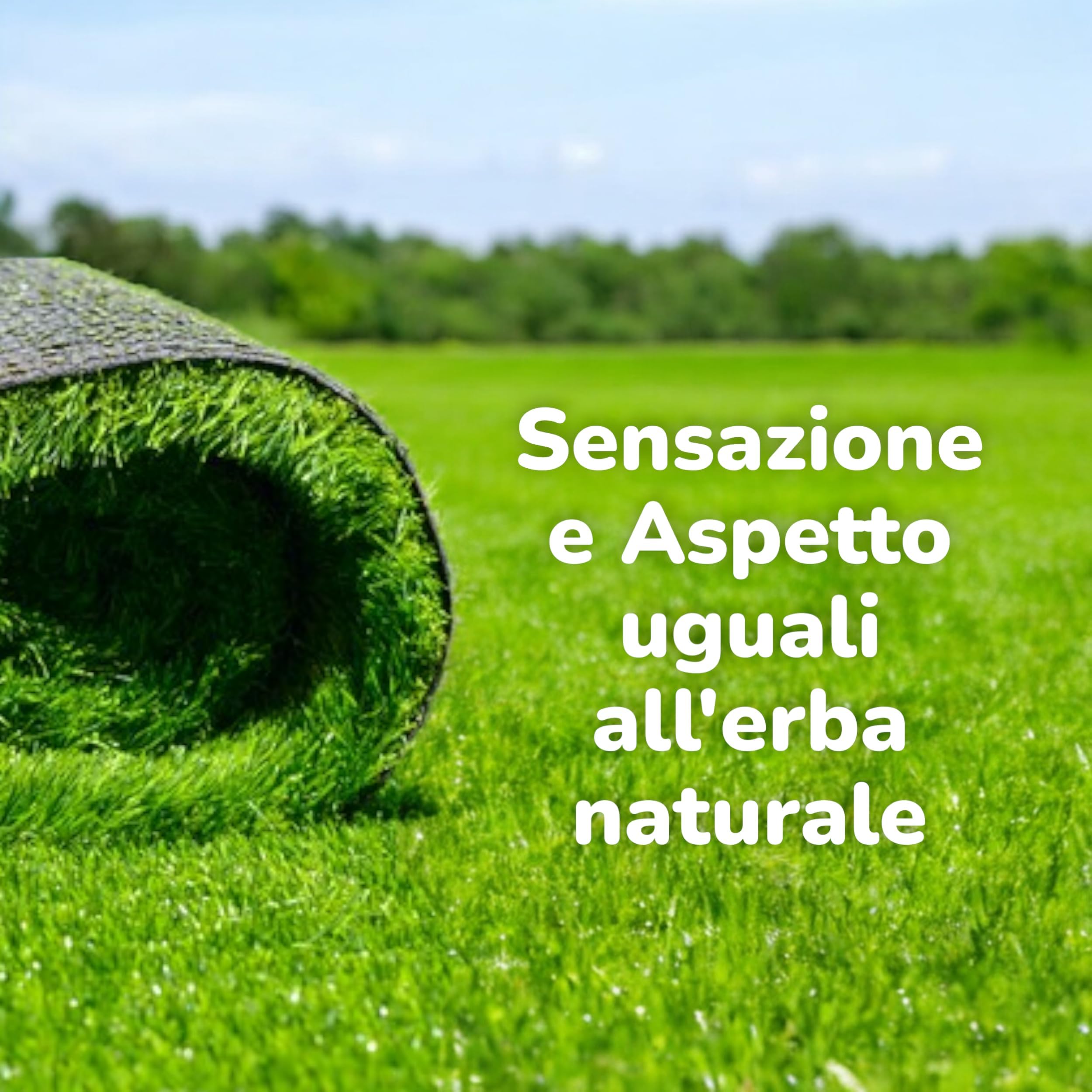 Erba Sintetica per Esterno - Galeone | Filamenti 18-28 mm - Prato Sintetico da Esterno Realistico - Alta Resa Visiva | Resistente - Base Drenante Microforata - Protezione UV | Comfort al Tatto