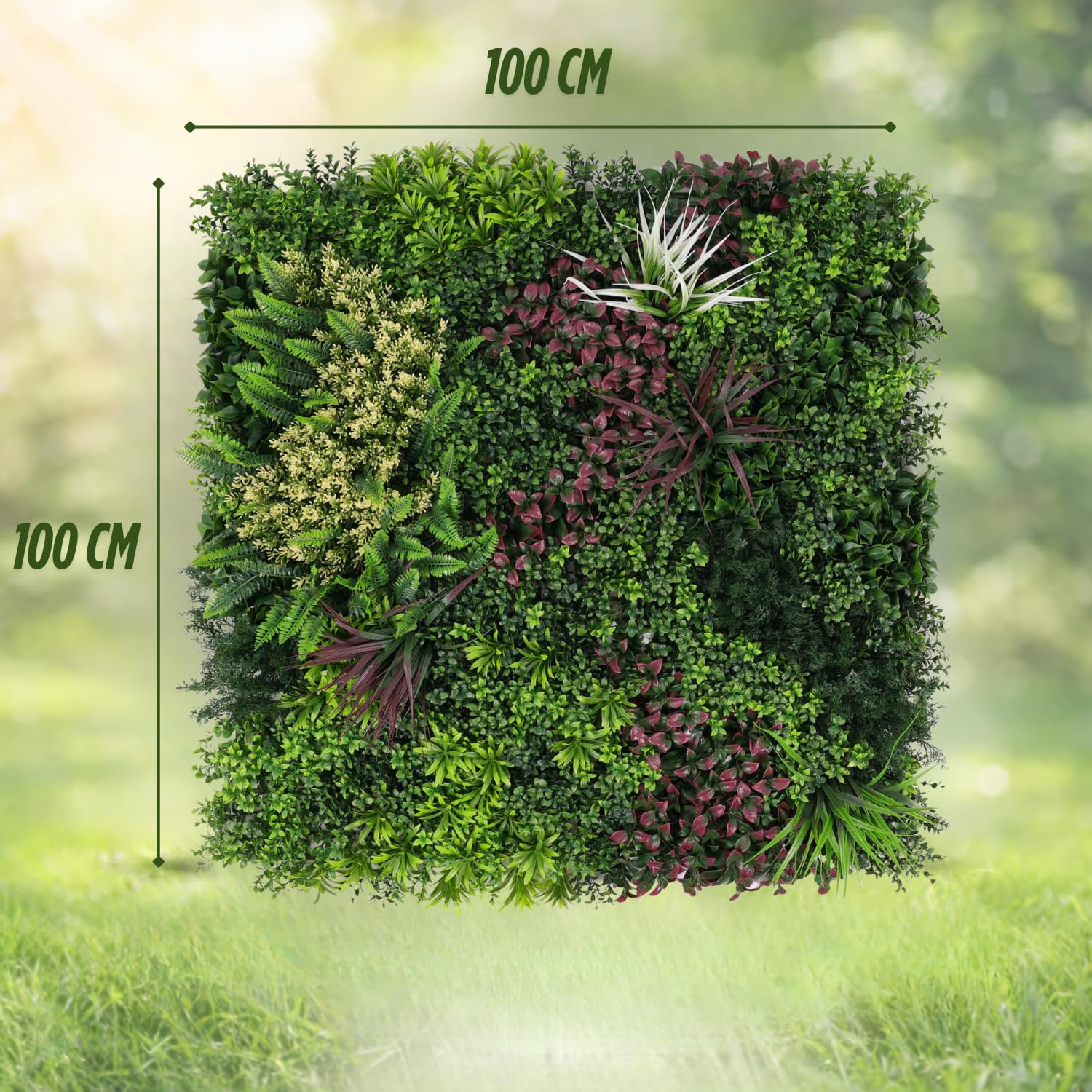 Erba da Parete Finta Artificiale Siepe Interno Esterno Amazonia Premium Quality 100x100 cm Effetto 3D Componibile Pannelli Verde Parete Erba Finta Interno Pianta Frangivista 1m² Bar Balcone