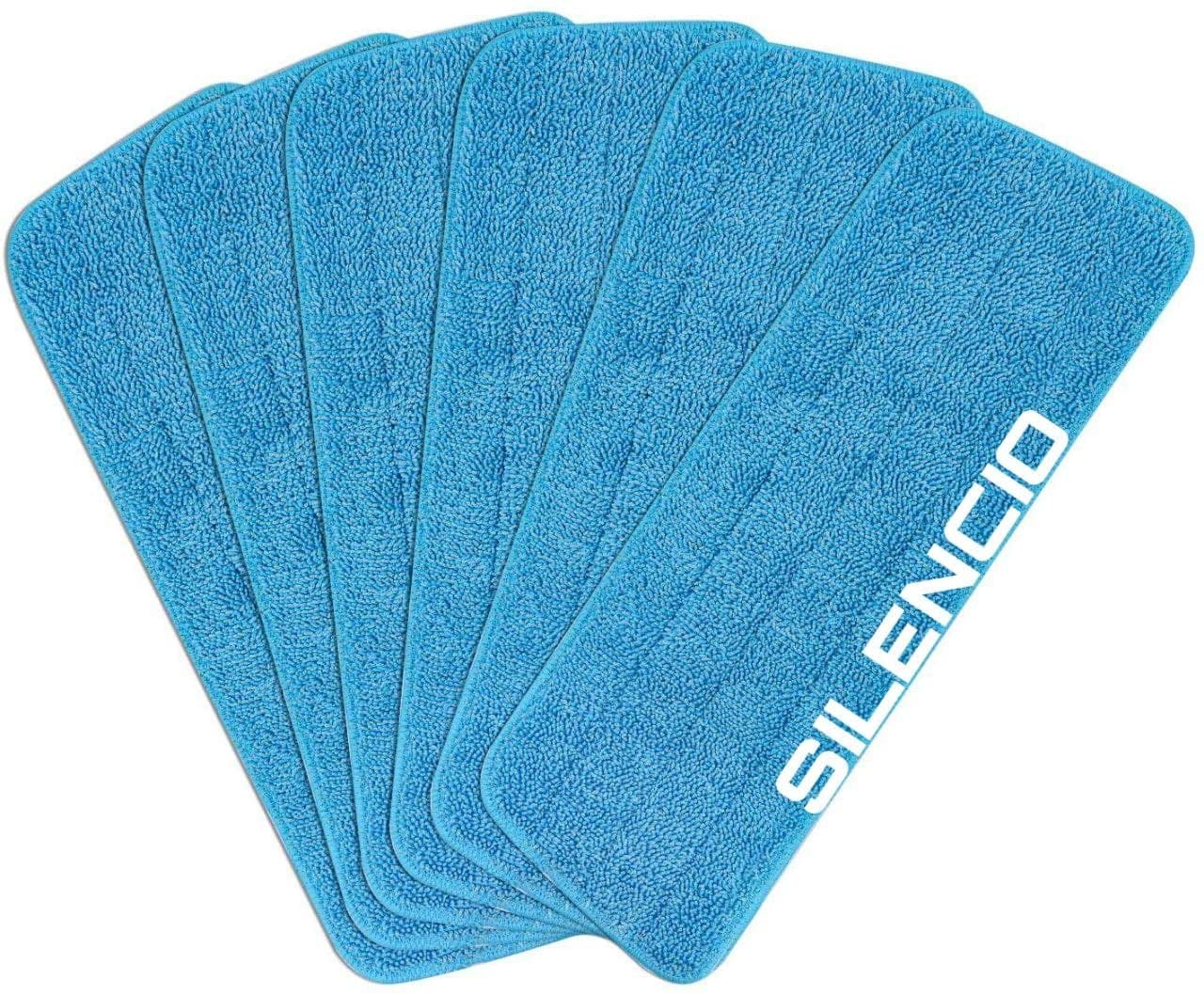 SILENCIO Microfiber Pros Reusable Spray Mop Pads Flat Replacement Heads for Wet/Dry Mops for Floor Cleaning and Scrubbing (16.5 x 5.5 inches, Blue) - 6 Pcs (6) (B09SJ3NTYP) Amazon Price History, Amazon Price Tracker