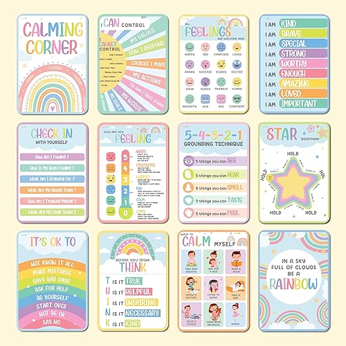 Miniatura 2 de jackinthebox Póster de esquina calmante con estrellas incrustadas en lámina dorada  Póster educativo para el aula  Suministros de esquina para