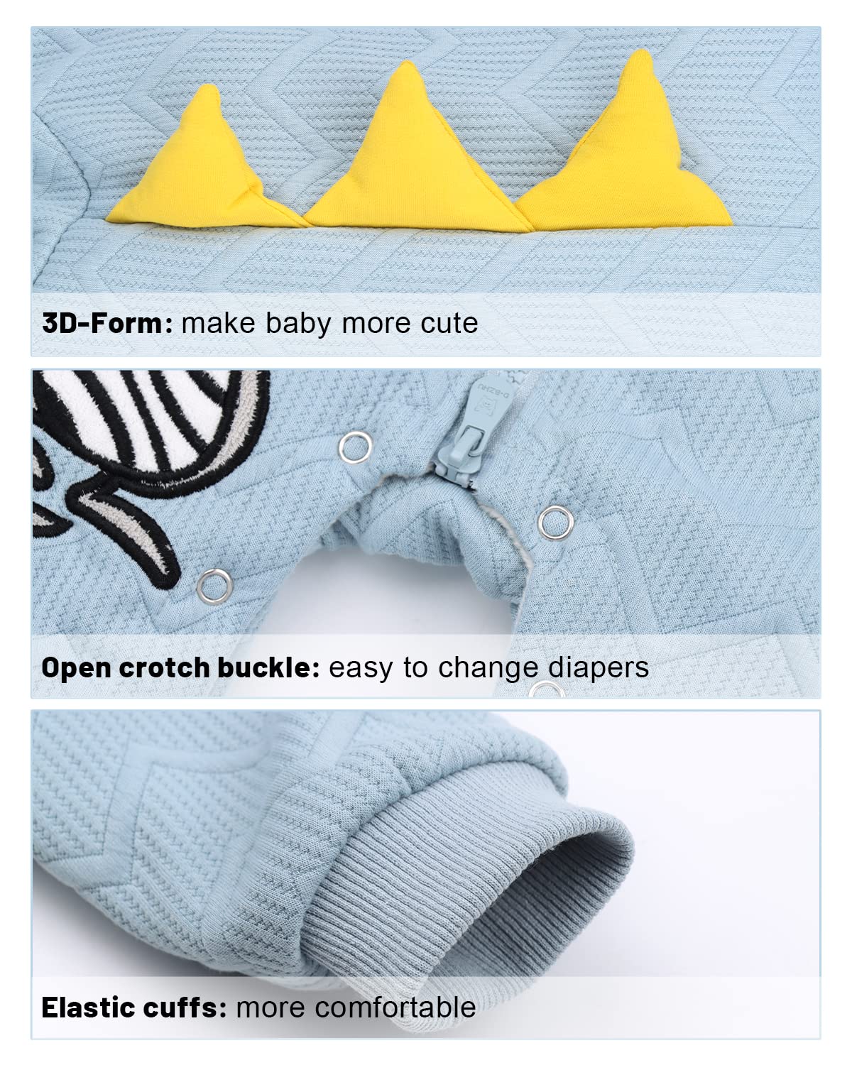 WYTbaby Tute da Neve Neonato Cotone Tuta Neve Neonato con Cappuccio Neonata Pagliaccetti Cartone Animato per Ragazze Ragazzi 6-9 Mesi