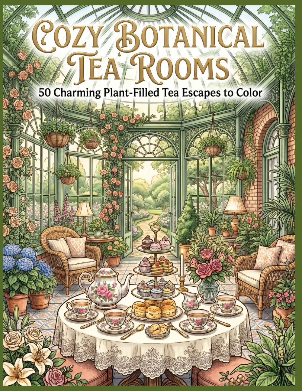 Cozy Botanical Tea Rooms: 50 Charming Plant-Filled Tea Escapes to Color (Botanical Haven)