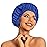Reusable Shower Cap for Women, Large Waterproof Shower Essentials Bonnet Washable Elastic Band Bath Hair Wrap Hat for Long Hair, Braids(Dark Blue)