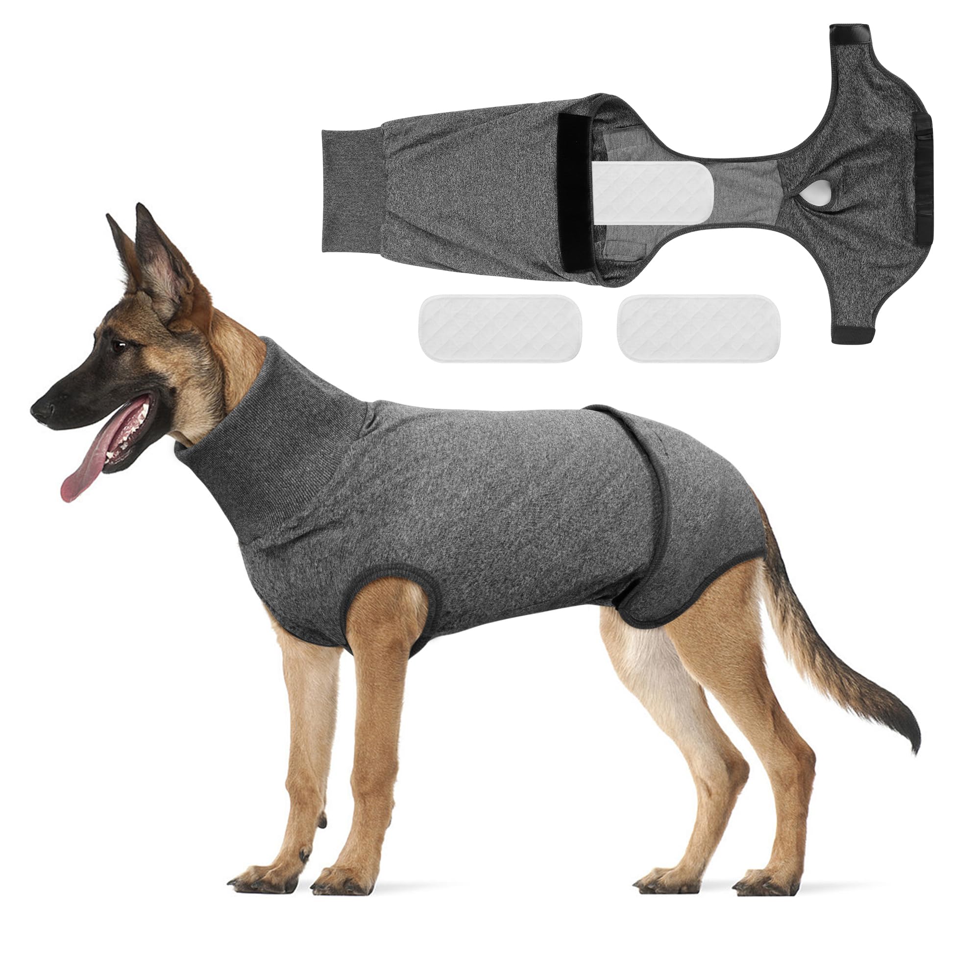 Body para perros después de la operación, una pieza para perros de esterilización, recuperación después de operaciones o heridas, protección contra fugas para perros, pañales para perros después de la