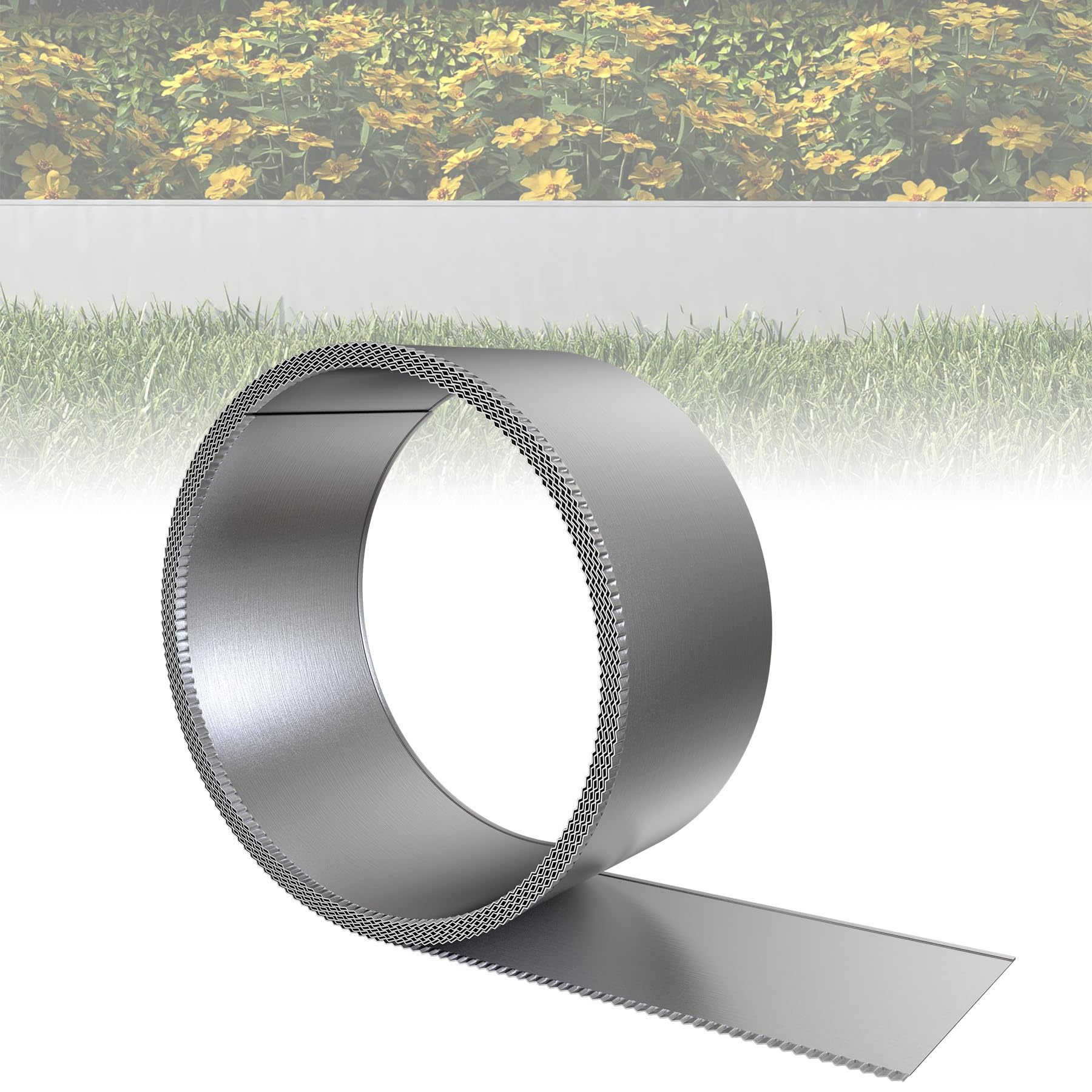 ACXIN Metall Beeteinfassung Flexibel 15cm Hoch Schwarz Verzinkt Rasenkante Rasenbegrenzung Mähkante Baumring Mulchkante Garten Beetumrandung Einfach installierbar Wetterfest
