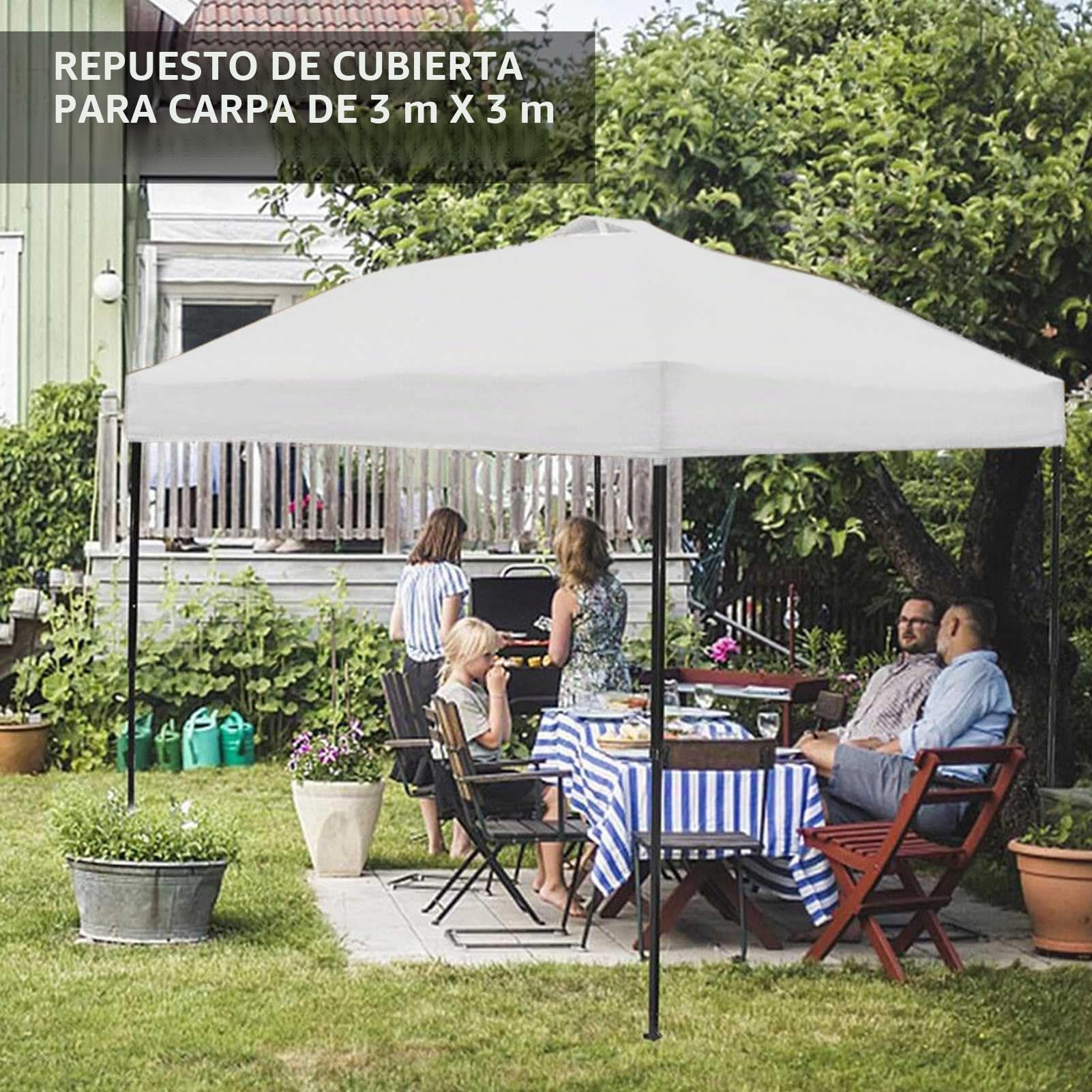 lyrlody Cenador 3x3m, Techo de Repuesto para Cenador de Jardín, Cenador Plegable Impermeable, Impermeable, Estable, para Marco de Dosel, Fiesta en el Jardín Al Aire Libre, 4 Esquinas
