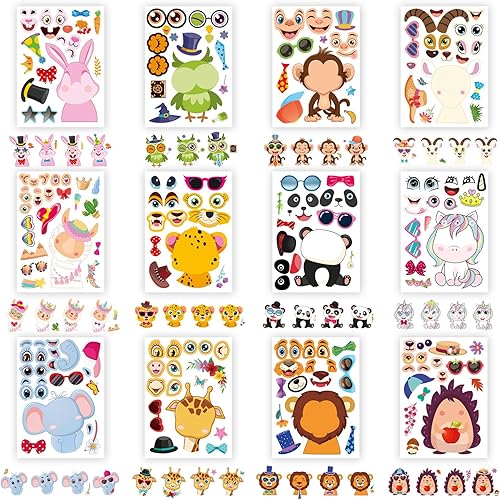 Miniatura 3 de 24 hojas de calcomanías para hacer tu propio animal, hojas de calcomanías para mezclar y combinar animales, calcomanías de animales para niños,