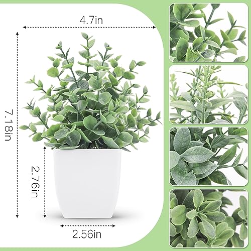 Miniatura 9 de Un paquete de 6 plantas falsas suculentas y 4 paquetes de plantas falsas mini plantas artificiales en maceta para decoración del hogar interior