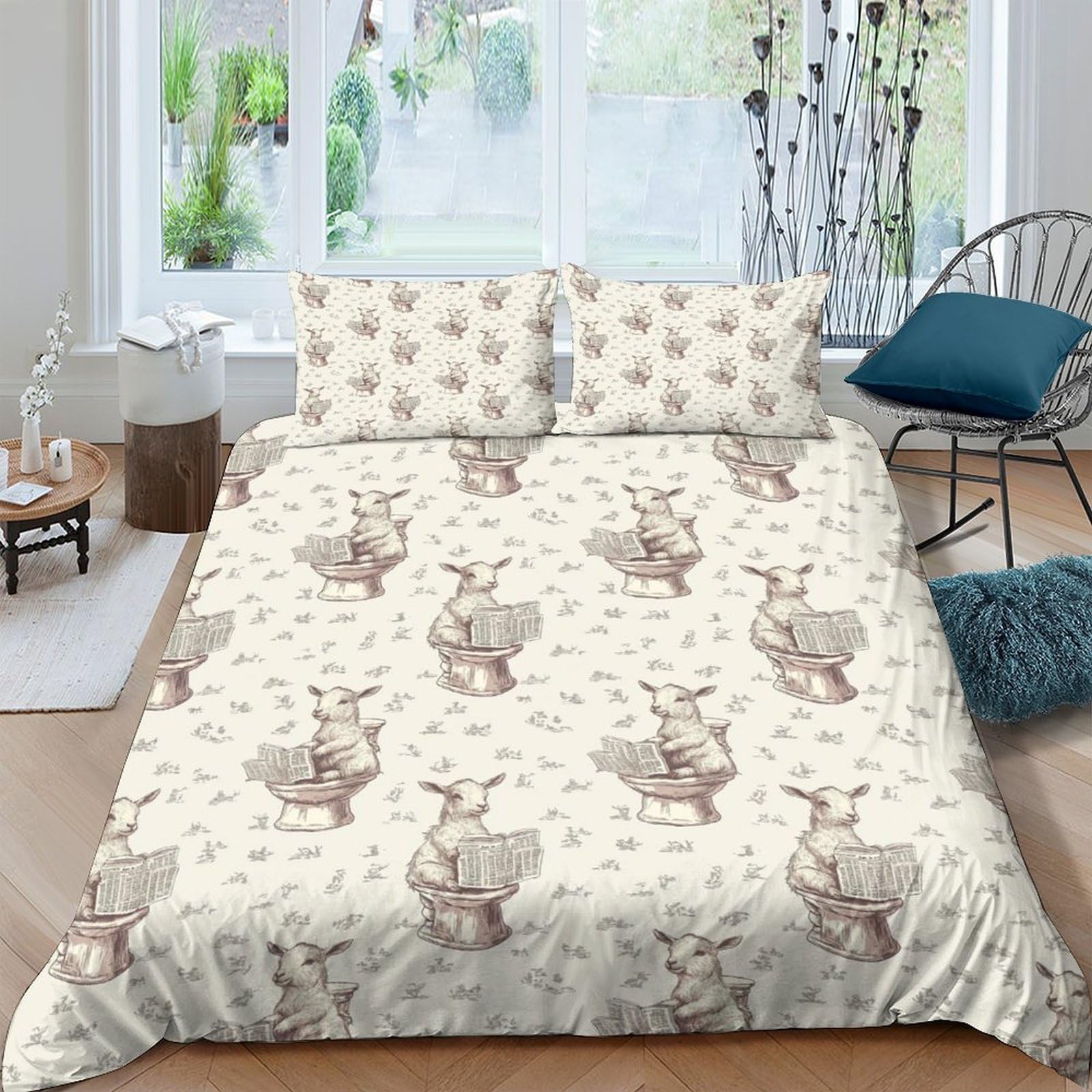3D Printed Deer Quilt Cover, Microfiber Duvet Cover Hidden Zipper for Home
