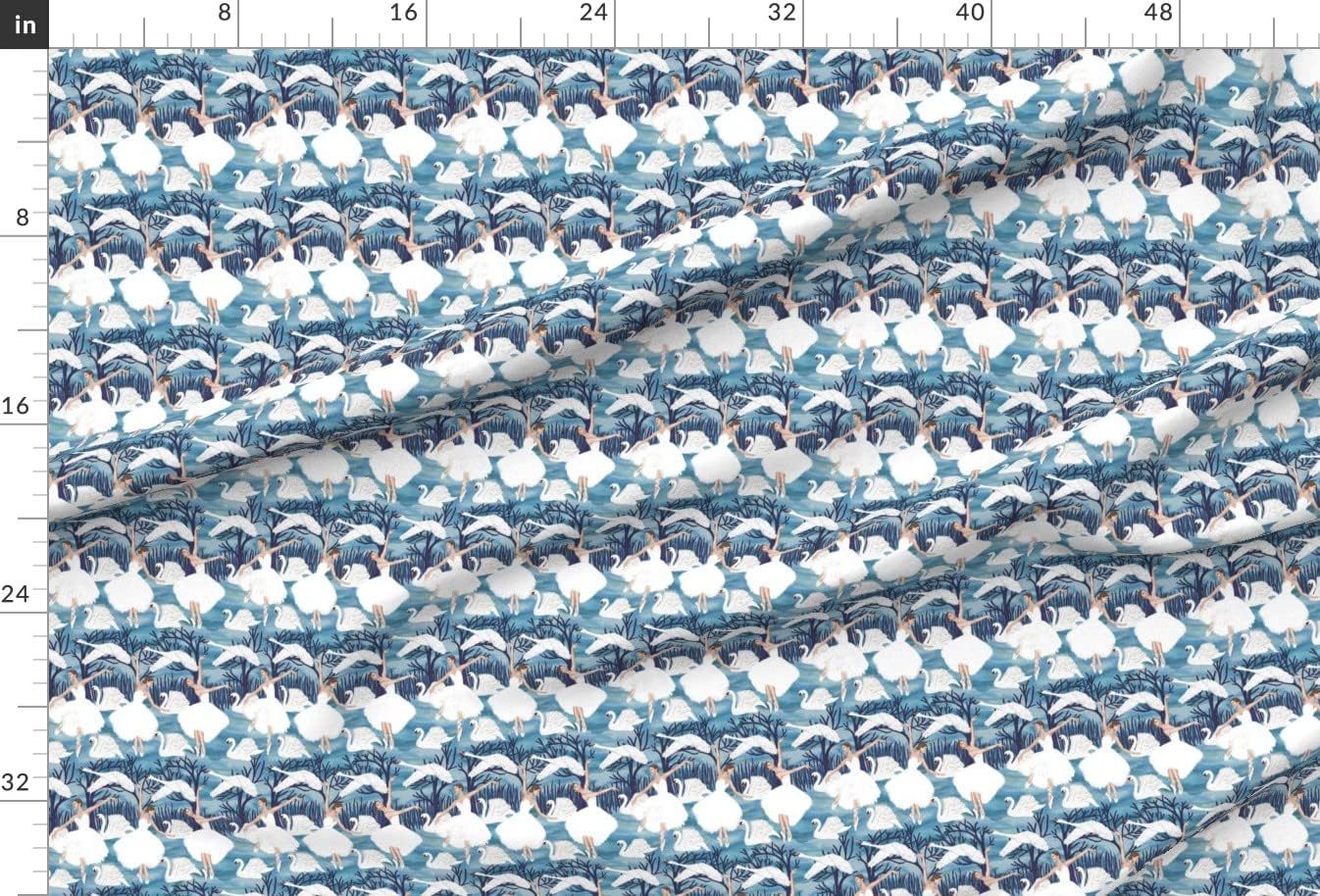 Spoonflower Fabric - Swan Lake Light Ballet Ballerinas Printed on Minky Fabric by The Yard - Sewing Baby Blankets Quilt Backing Plush