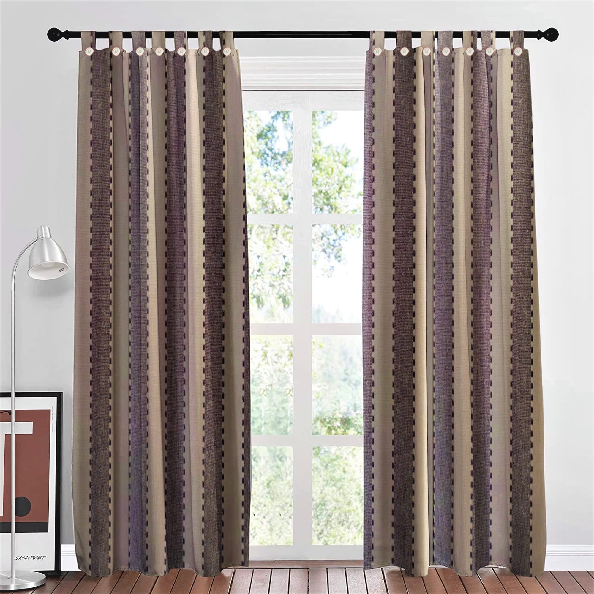 Yaweh Door Curtain Loop Type (Button) Brown Pack of 2 (4 ft x6.75ft)-image-35