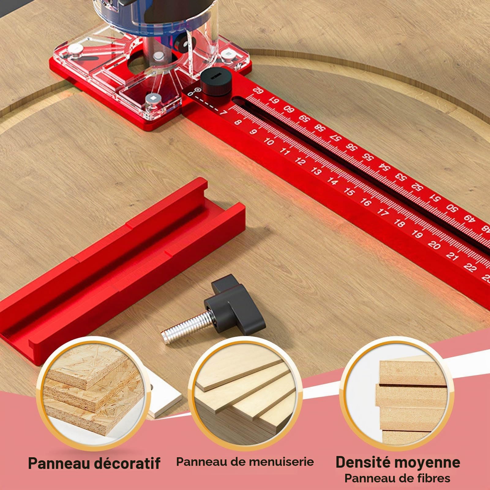 Support pour rainures de fraisage, 4 en 1 Support pour rainures de fraisage Métrique pour fraiseuse Kit de fraisage circulaire pour outil de fraisage (support pour rainures de fraisage