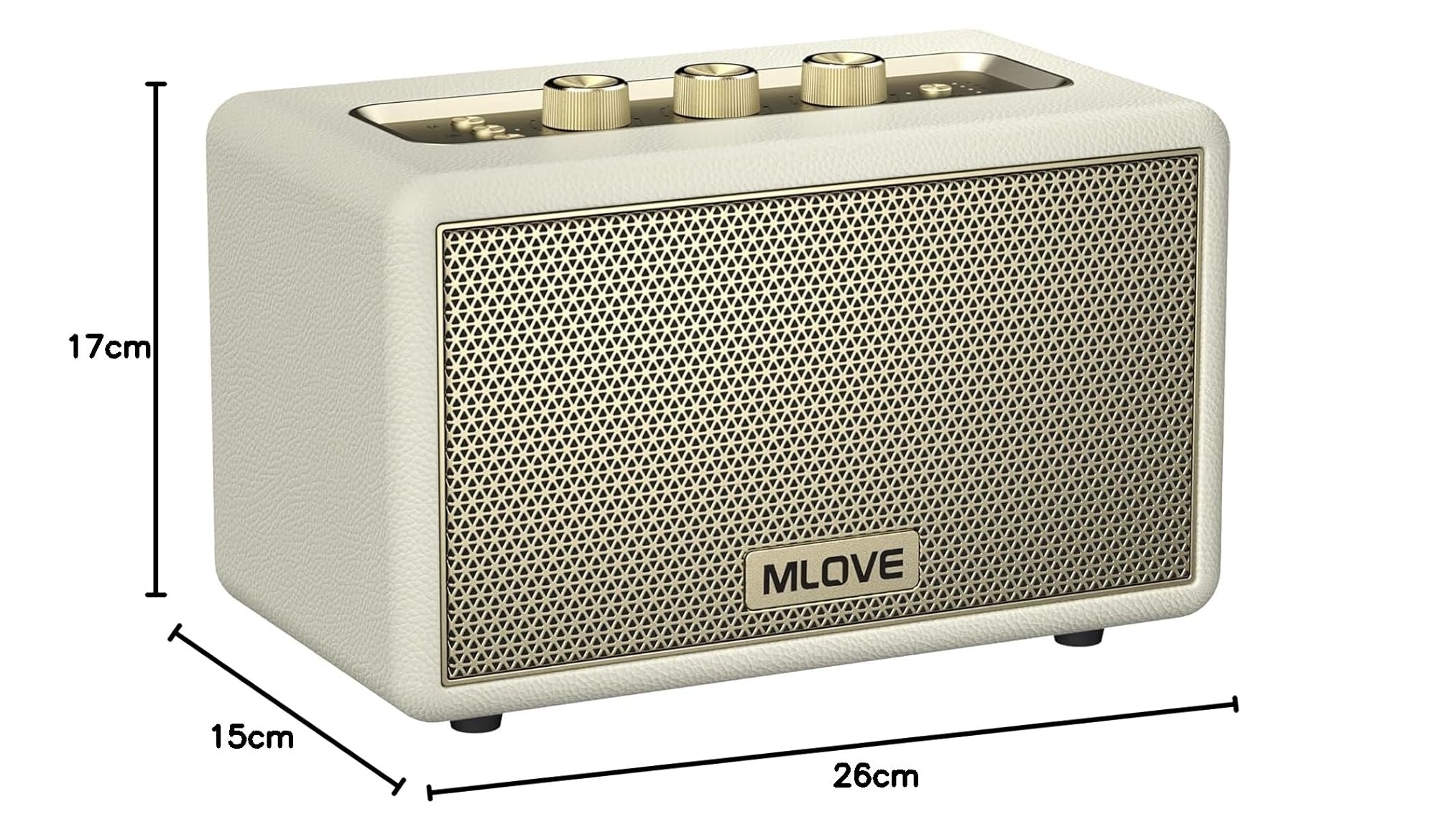MLOVE A200 Enceinte Bluetooth Portable avec entrée auxiliaire, Emplacement pour Carte Micro SD, Port USB, Caisson de Basses Puissant, couplage TWS, Batterie Longue et Puissance de (Blanc)