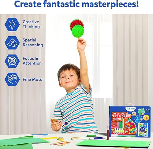 Miniatura 5 de Skillmatics Kit de arte y manualidades definitivo para niños, más de 2000 piezas, suministros de manualidades con guía paso a paso, juego de