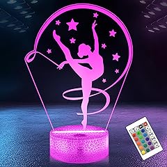 Gymnastics Stuff Gifts for Girls,Artistic Gymnastics 3D Night Light Illusion Lamp for Kids Women Friends Coach Gymnast Birthday Christmas Gifts,16 Colors Lighting with Remote