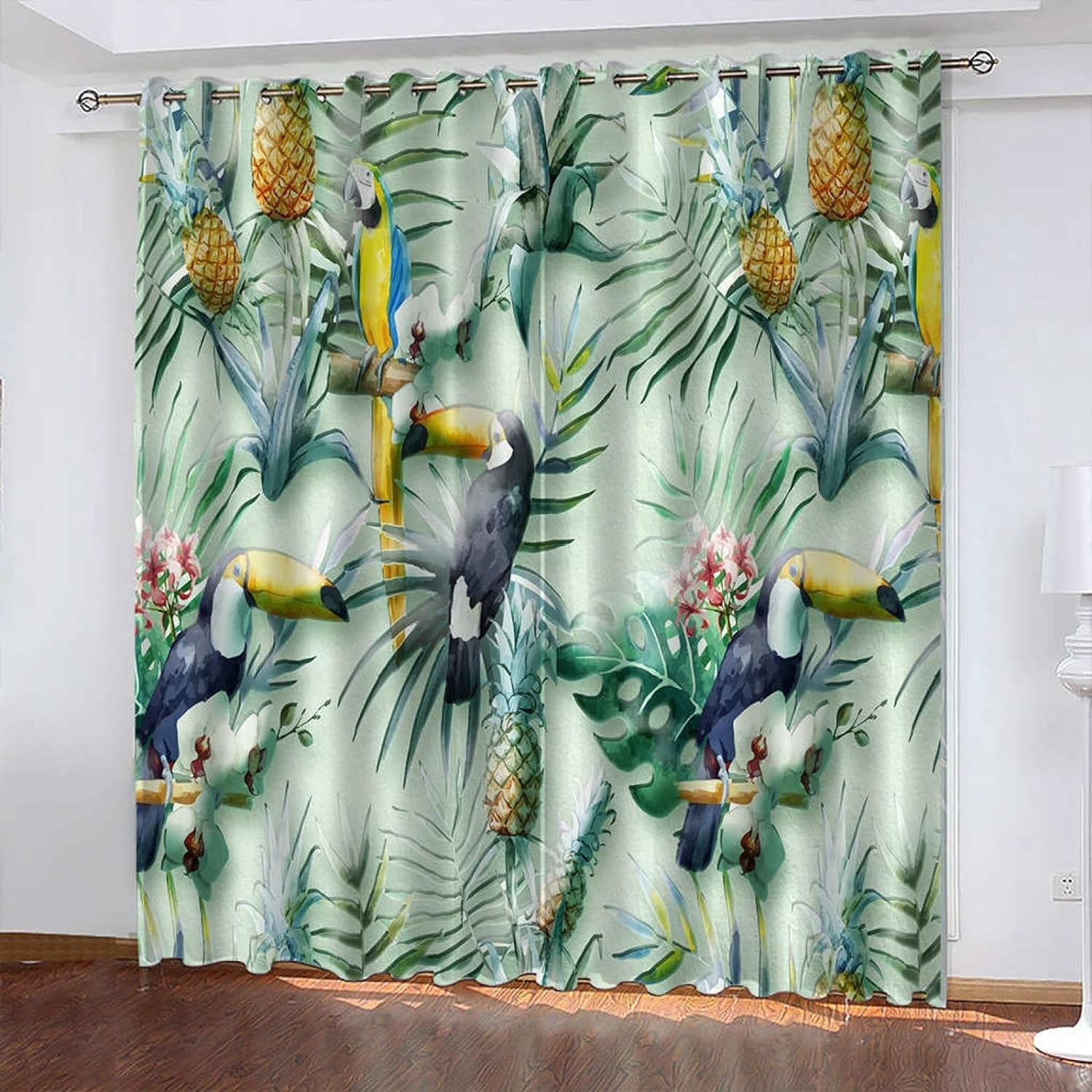 Rideau Thermique Isolant Anti Froid et Chaleur Blanc Rideau Occultant Imprimés en 3D Note Anti UV Decoration Chambre Maison Salon Intérieurs,117x183cm (LxH) 2 Pièces