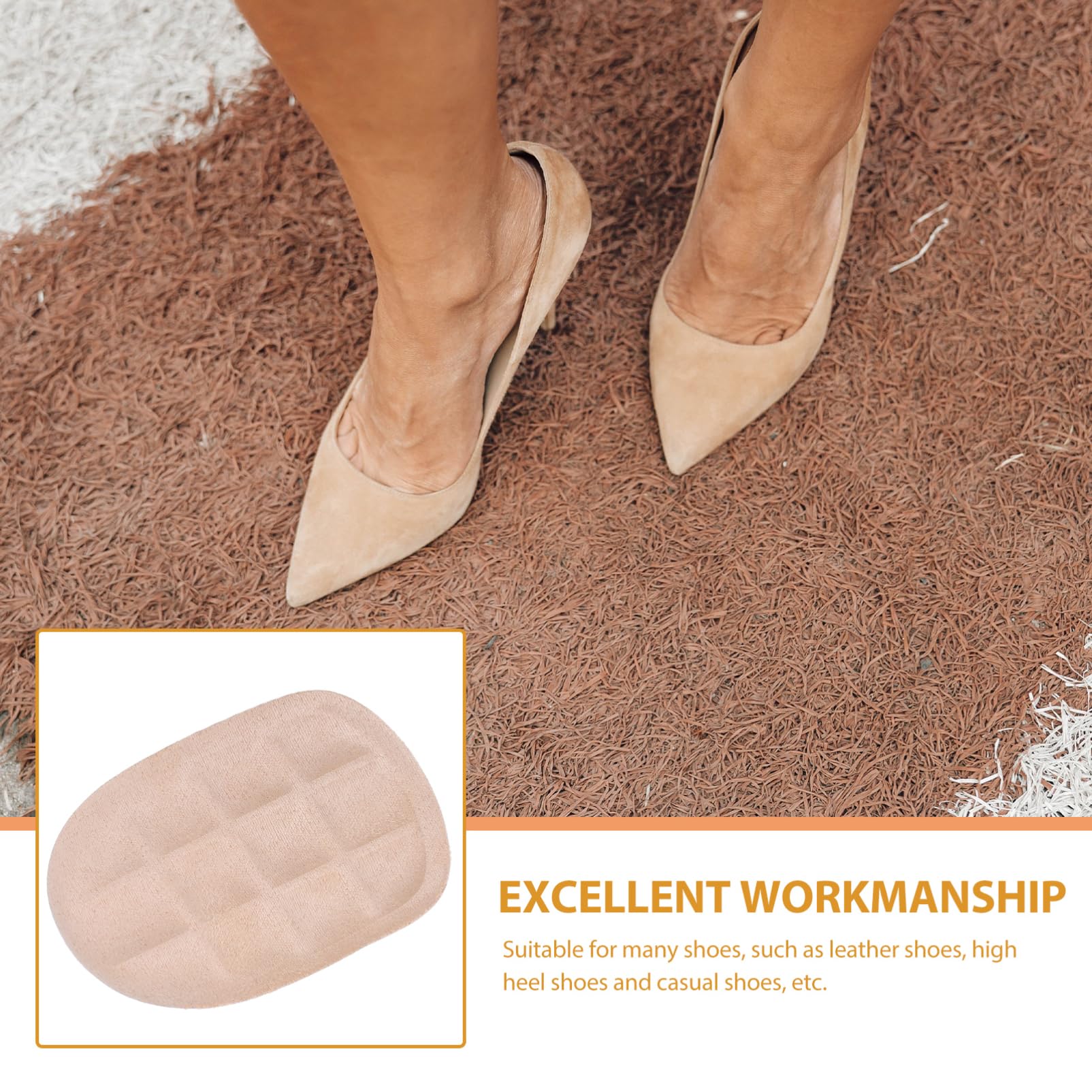 SHERCHPRY 5 Sätze Massage-einlegesohle Schuhschuhkissenpolster Einlegesohlen Schuheinsätze Polsterung Fit Pads Absatzschützer Für Schuhe Ferseneinlagen Für Damen Gp-fleece Beige 4 Paare * 5