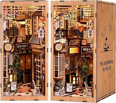 CRIOLPO Book Nook Kits for Adults DIY Miniature House Kit with LED Lights