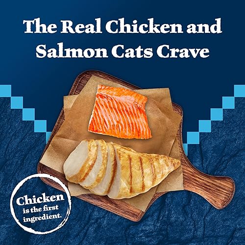 Miniatura 3 de Blue Buffalo Wilderness Wild Delights Meaty Morsels - Alimento húmedo natural para gatos, pollo y salmón en salsa sabrosa, latas de 3 onzas, paquete