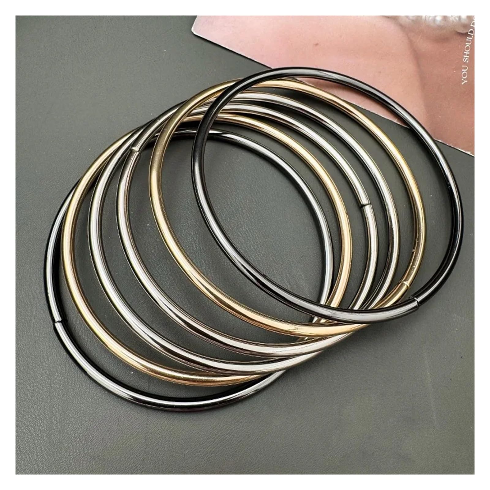 MRKU Asa de Madera para Bolso, Accesorios para Bolsos, Manualidades, Bricolaje, Redondo, 1/5 Piezas, Anillo de Hierro Redondo de Metal, Repuesto para Estuche de Mujer para Bolso