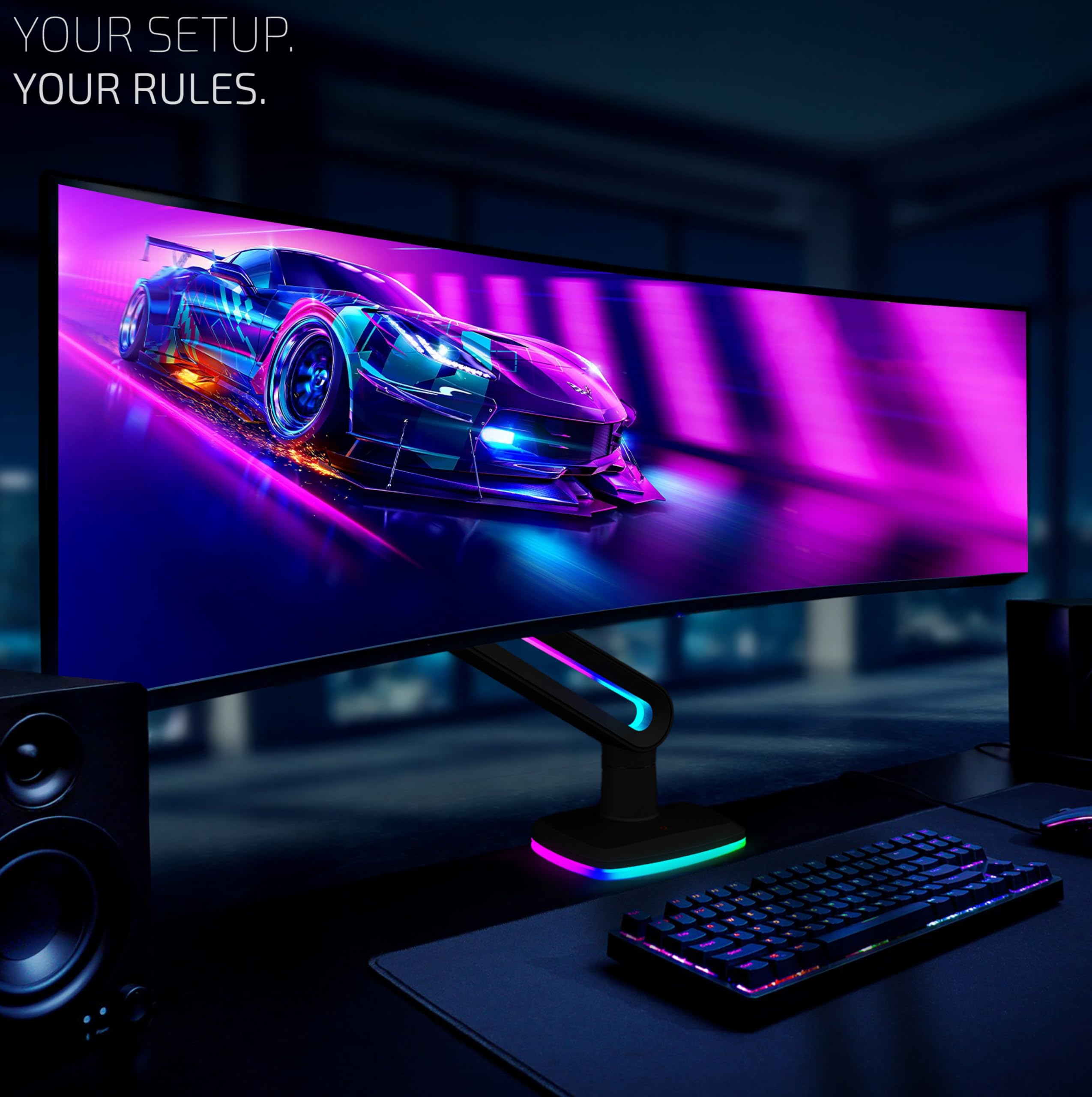 Invision VORTEX Monitor Halterung Gaming für 27-57 Zoll Bildschirme