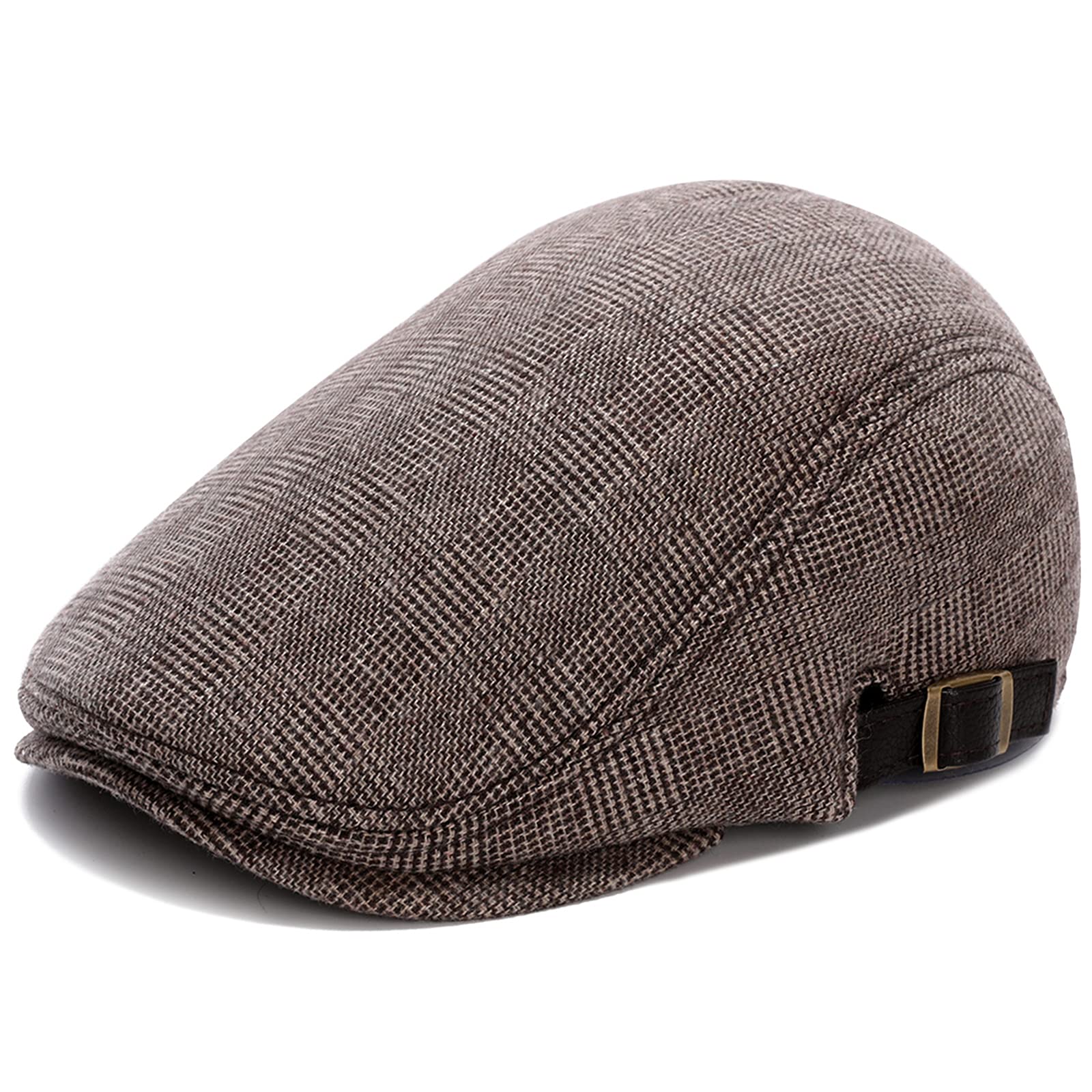 Superora Men's Coffee-Plaid Flat Caps Beret Tweed Classic Tweed Cap 1920S Gatsby Newsboy Hat Cap Gatsby Hat For Accesories