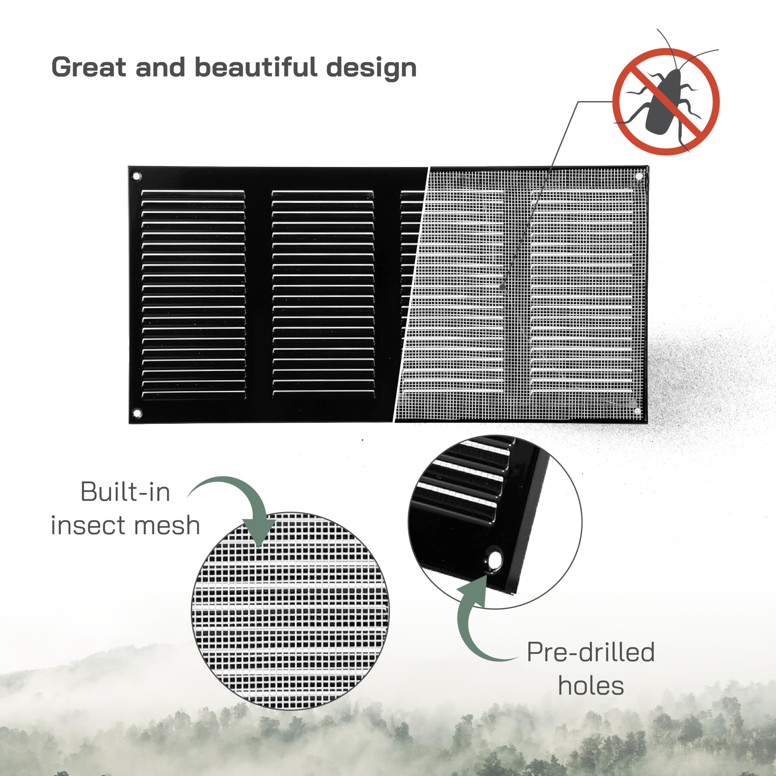 Amazon.co.jp: Vent Systems ブラック 8 x 16インチ 通気口