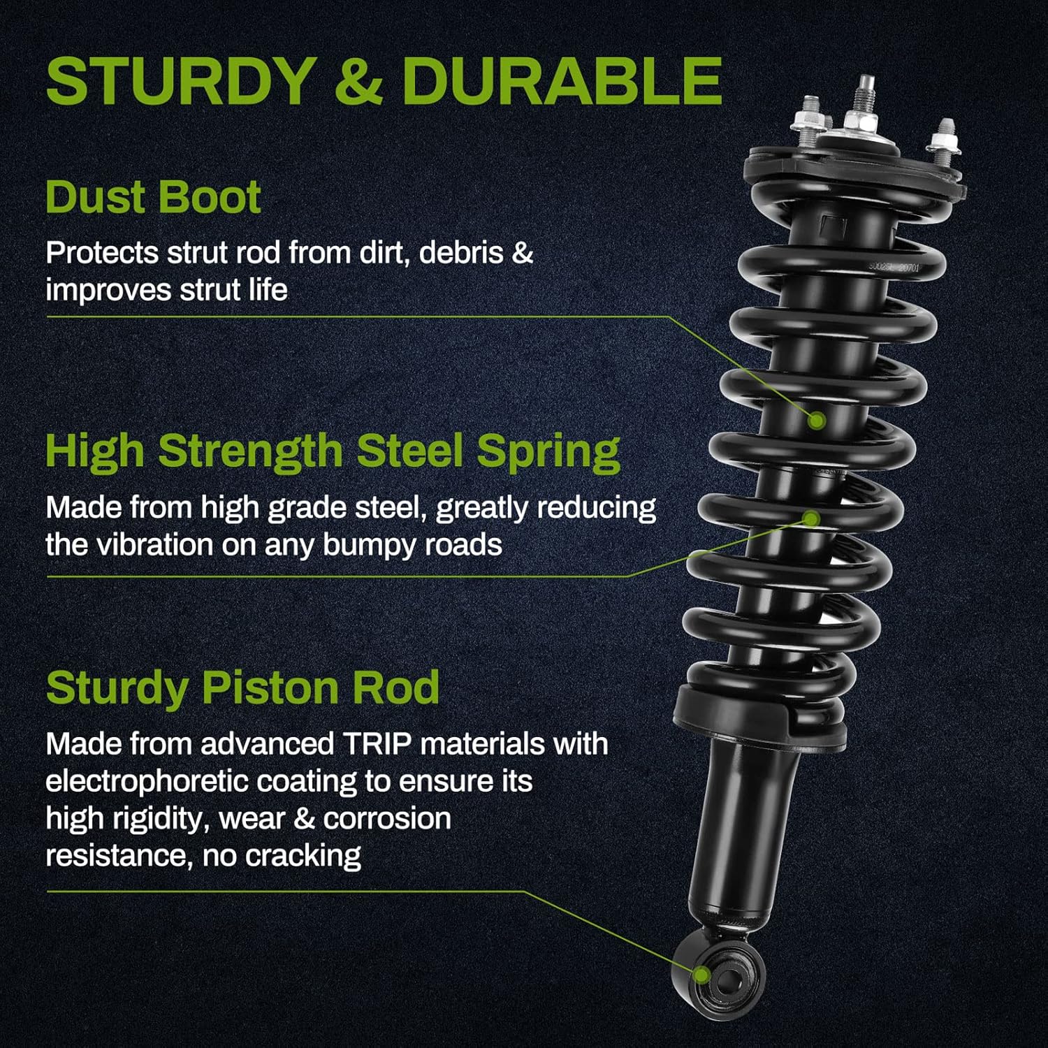AUTOSAVER88 Front & Rear Pair Complete Quick Struts Shocks Compatible with 2000-2006 Tundra