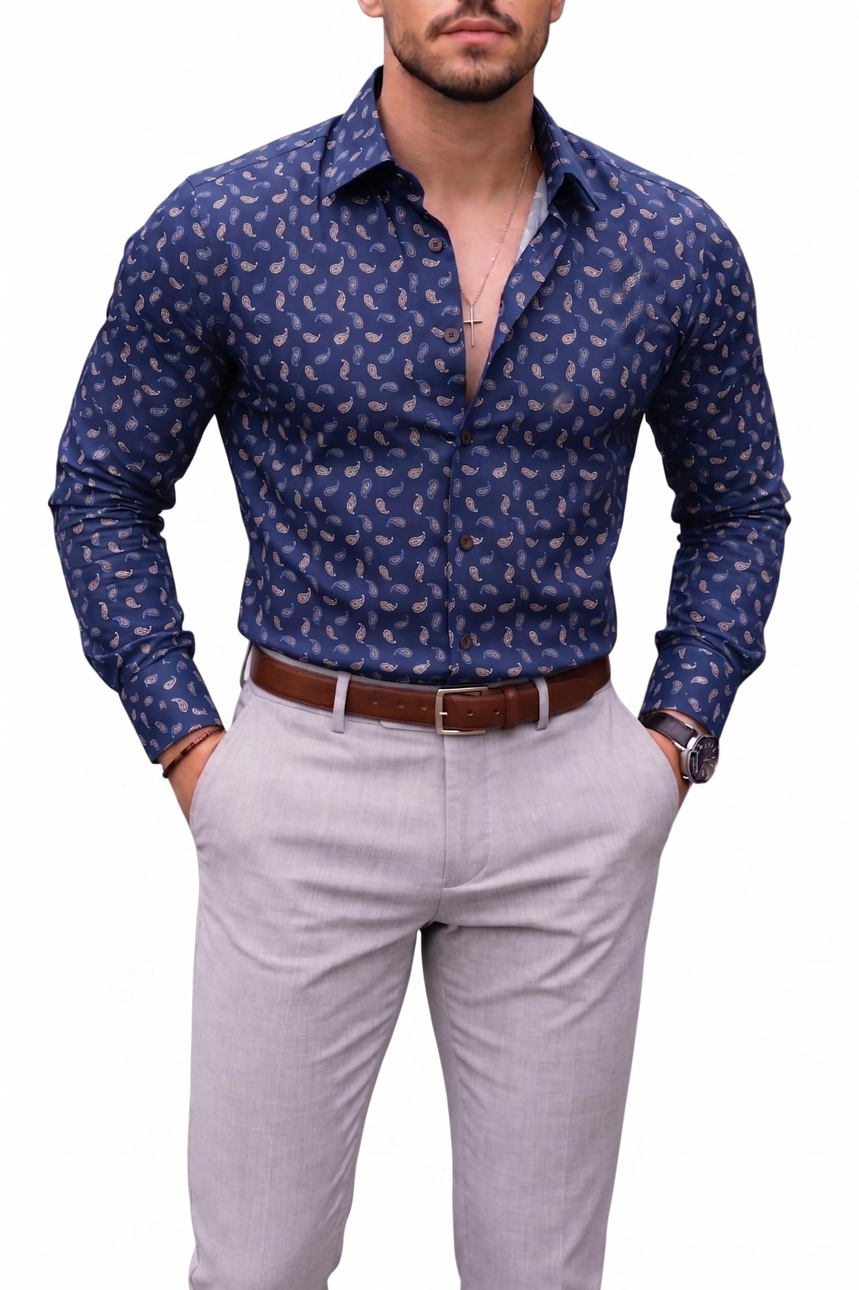 kundan sulz gwalior Premium Pure Cotton Printed Shirt Piece Fabric (Designer Geometric Pattern)-picture-13
