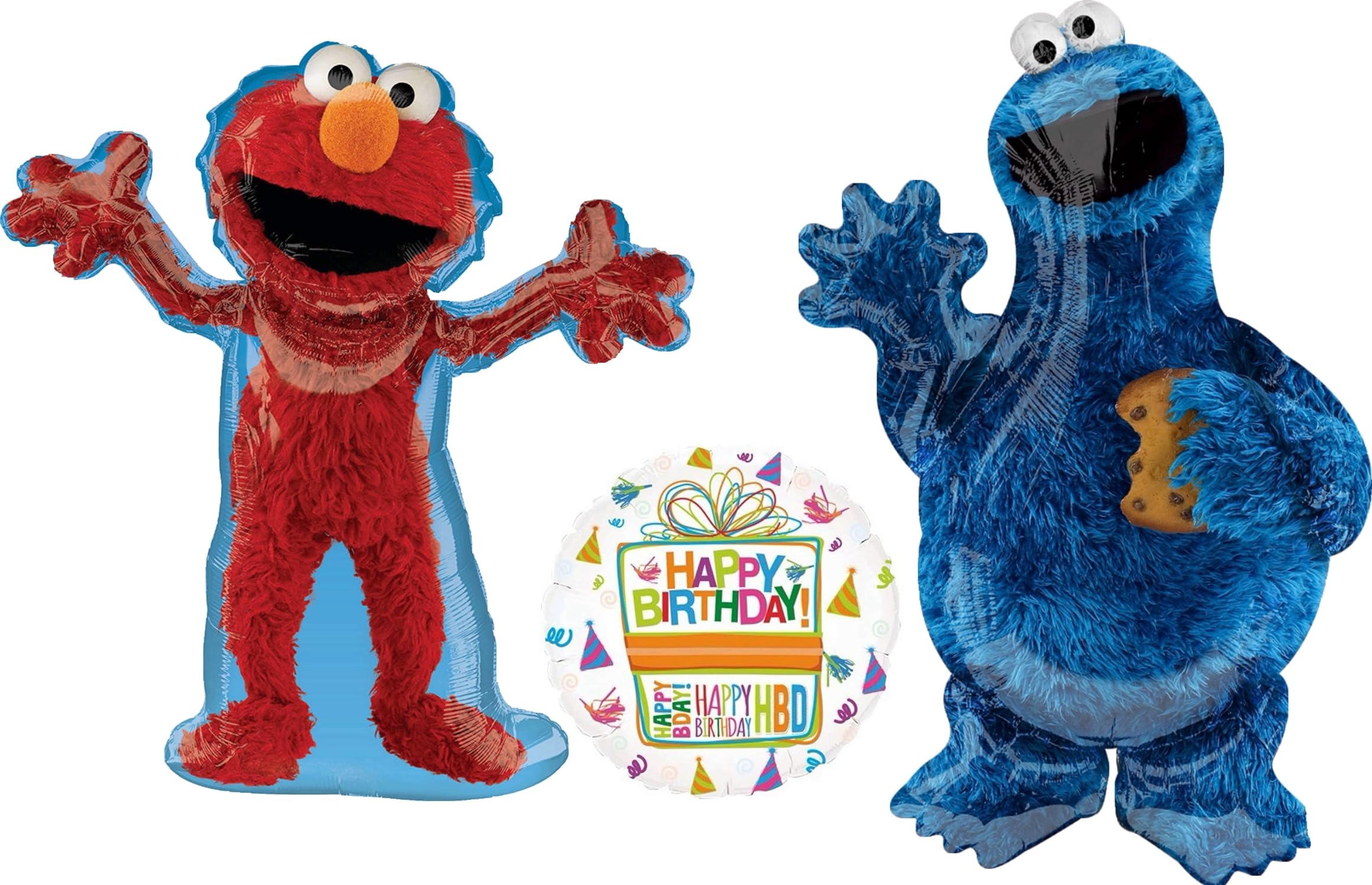 Anagram Cookie Monsters and Elmo Happy Birthday Party Supplies Balloon Bouquet Decorations, BQ_4264