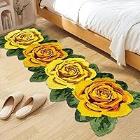 Vista 14 de USTIDE Alfombra esponjosa de rosa para piso, alfombra suave y peluda, alfombra hecha a mano, alfombras modernas, alfombras lavables para sala